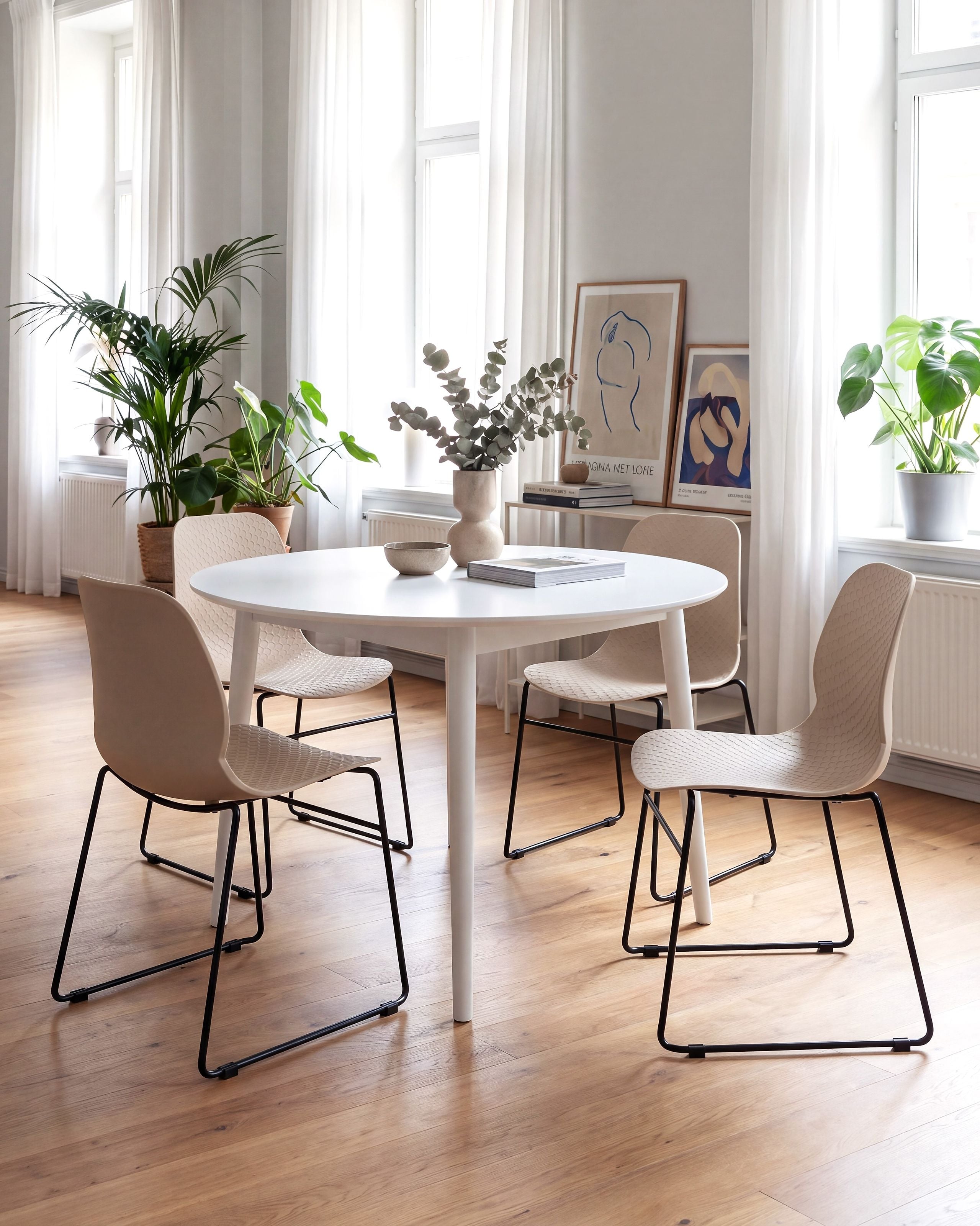 Sæt af 4 konferencestole PANORA Beige