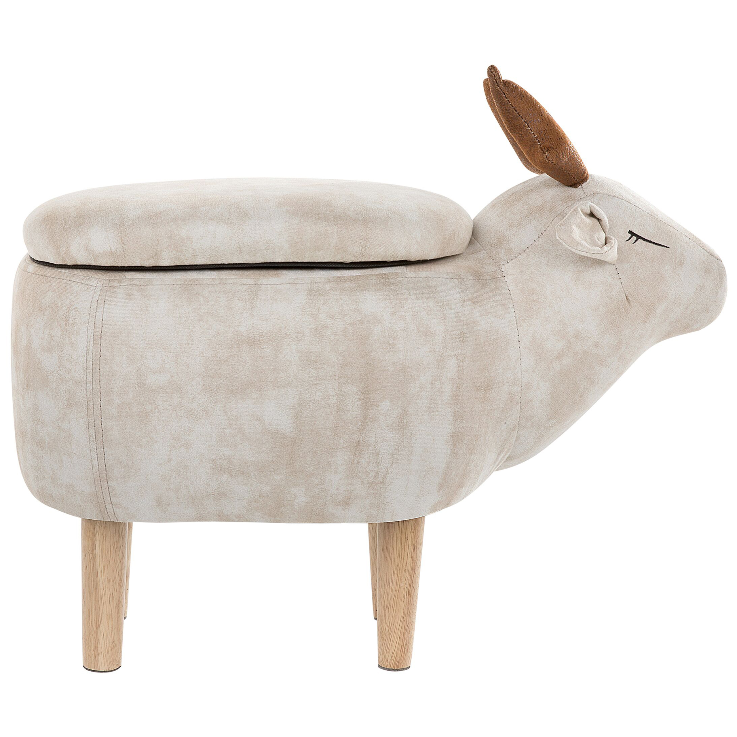 Dyrepuf med opbevaring REINDEER Rensdyr Beige