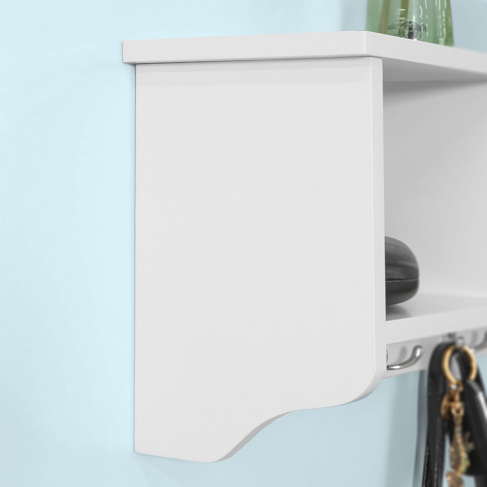 SoBuy vægophæng, Vægknagerække med hylde, vægmonteret knagerække FRG48-W