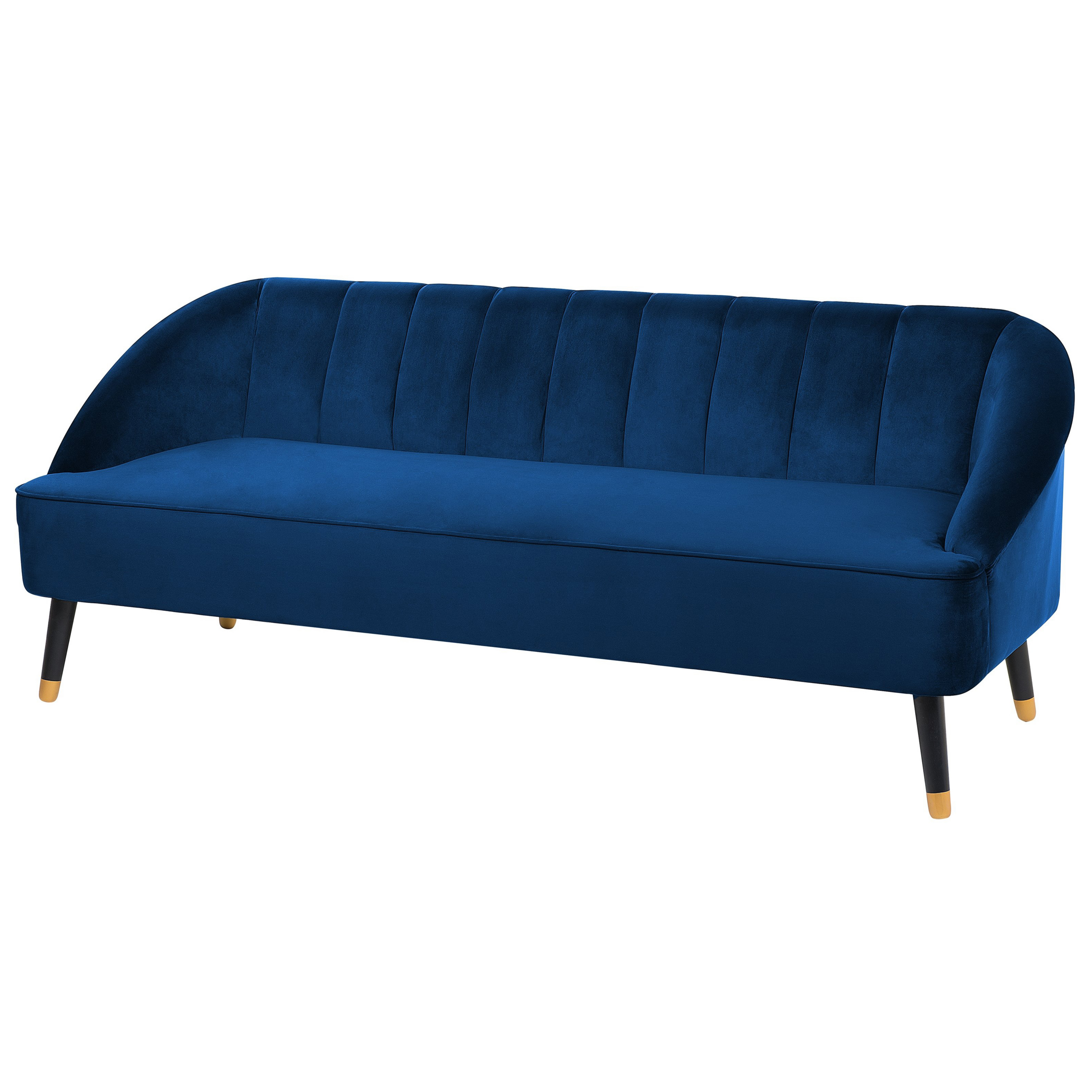 Sofa 3 personers ALSVAG Velour Navy Blå