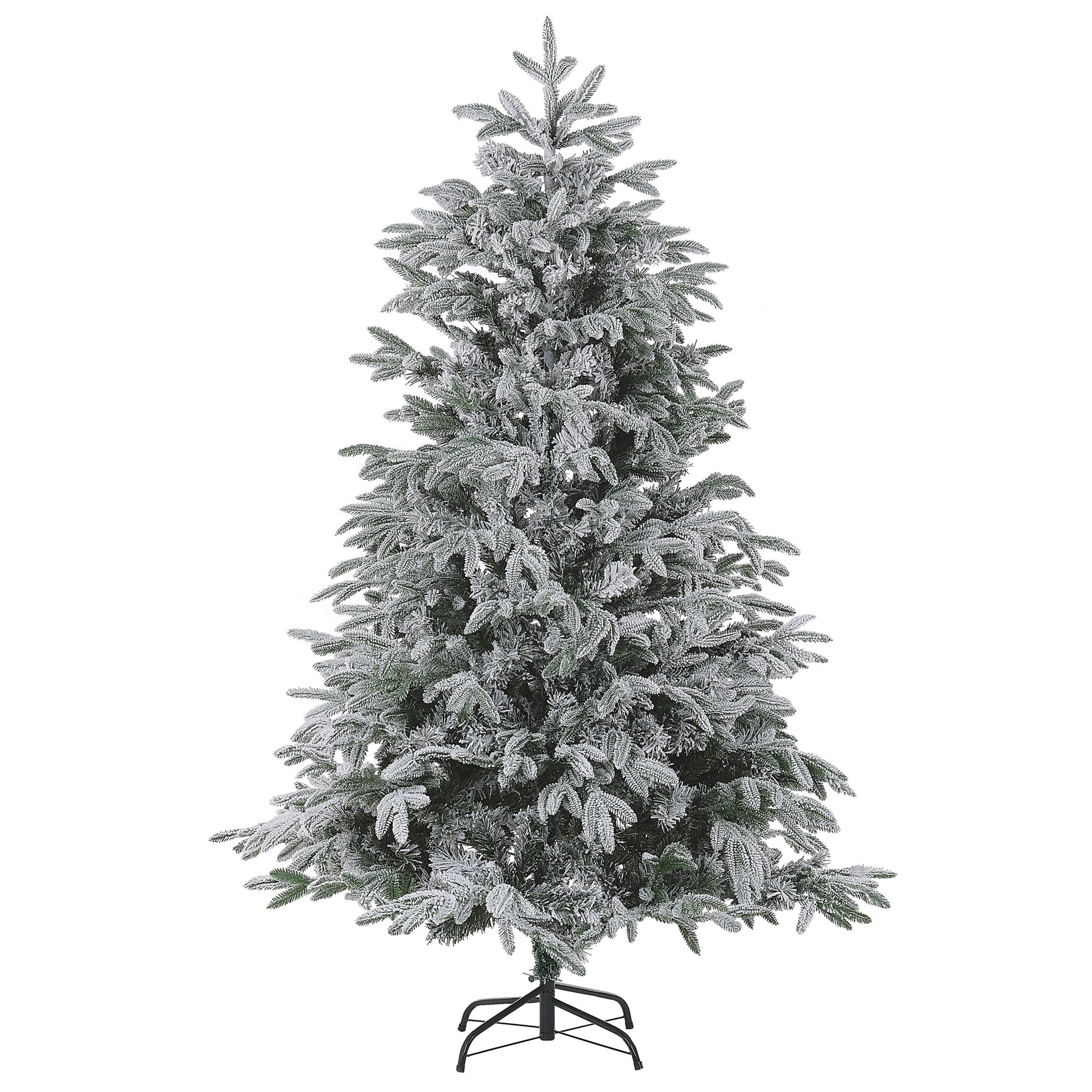 Sneklædt juletræ BASSIE 210 cm Hvid