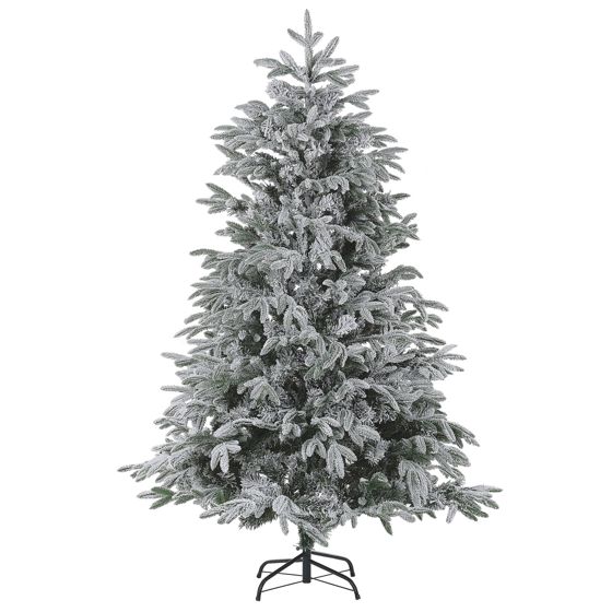 Sneklædt juletræ BASSIE 210 cm Hvid