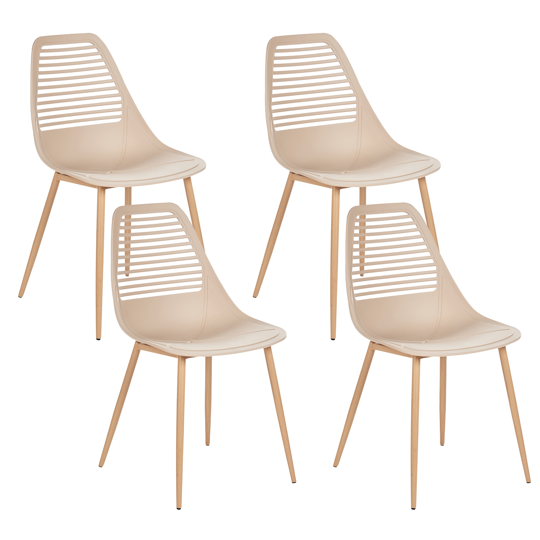 Sæt med 4 spisebordsstole MONTELLO Beige