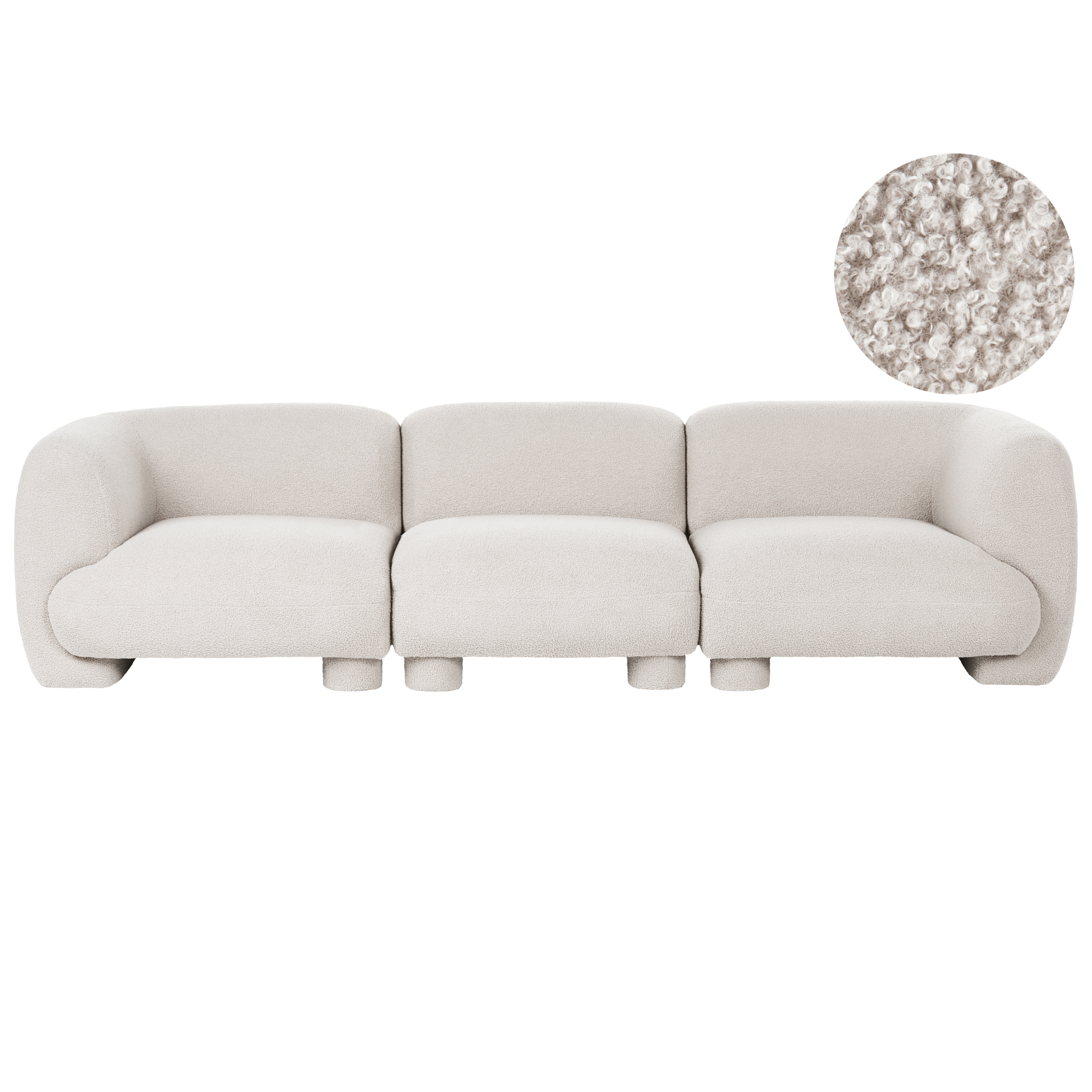 Modulsofa 3 personers MJALBI Boucle Cremehvid