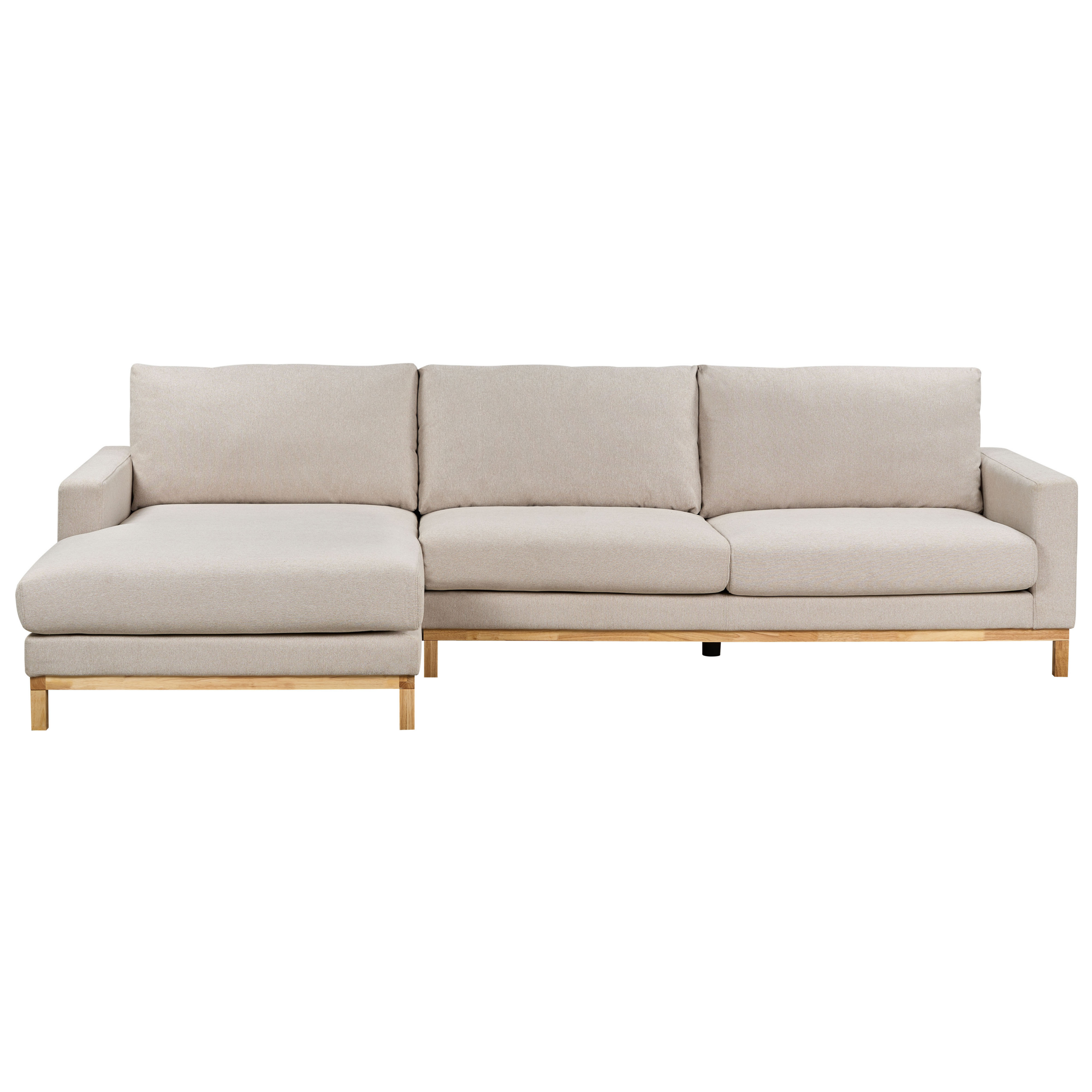 Hjørnesofa 4 personers SIGGARD Lys Beige Højrevendt