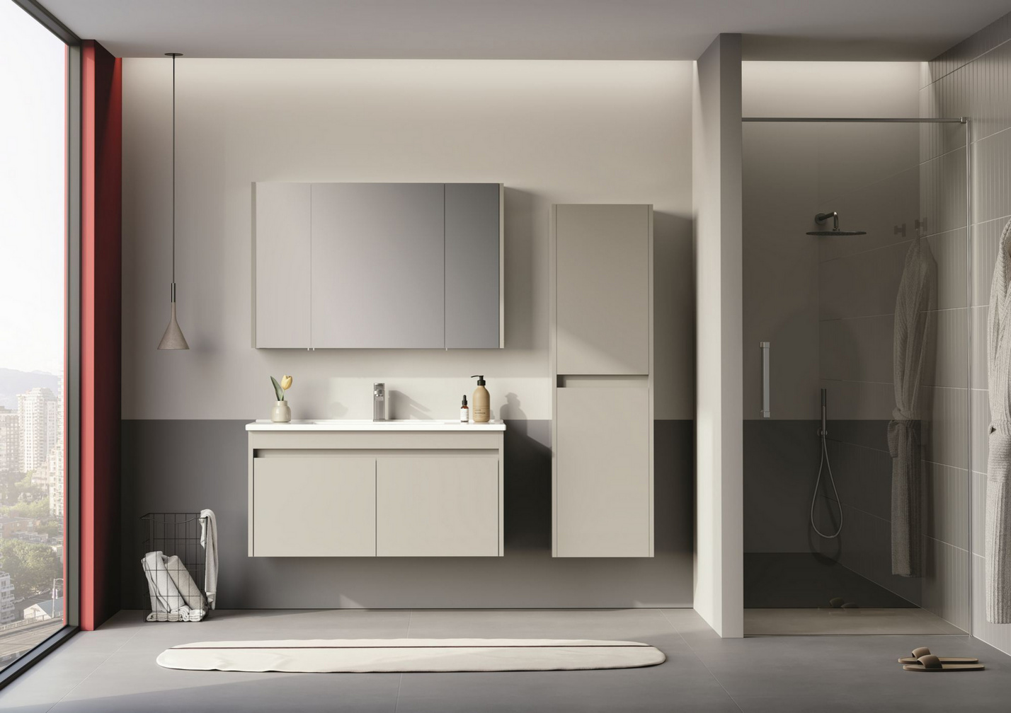 Norda Design Badeværelsesskab med håndvask Arno 100 Dør 45 x 100 x 52 cm