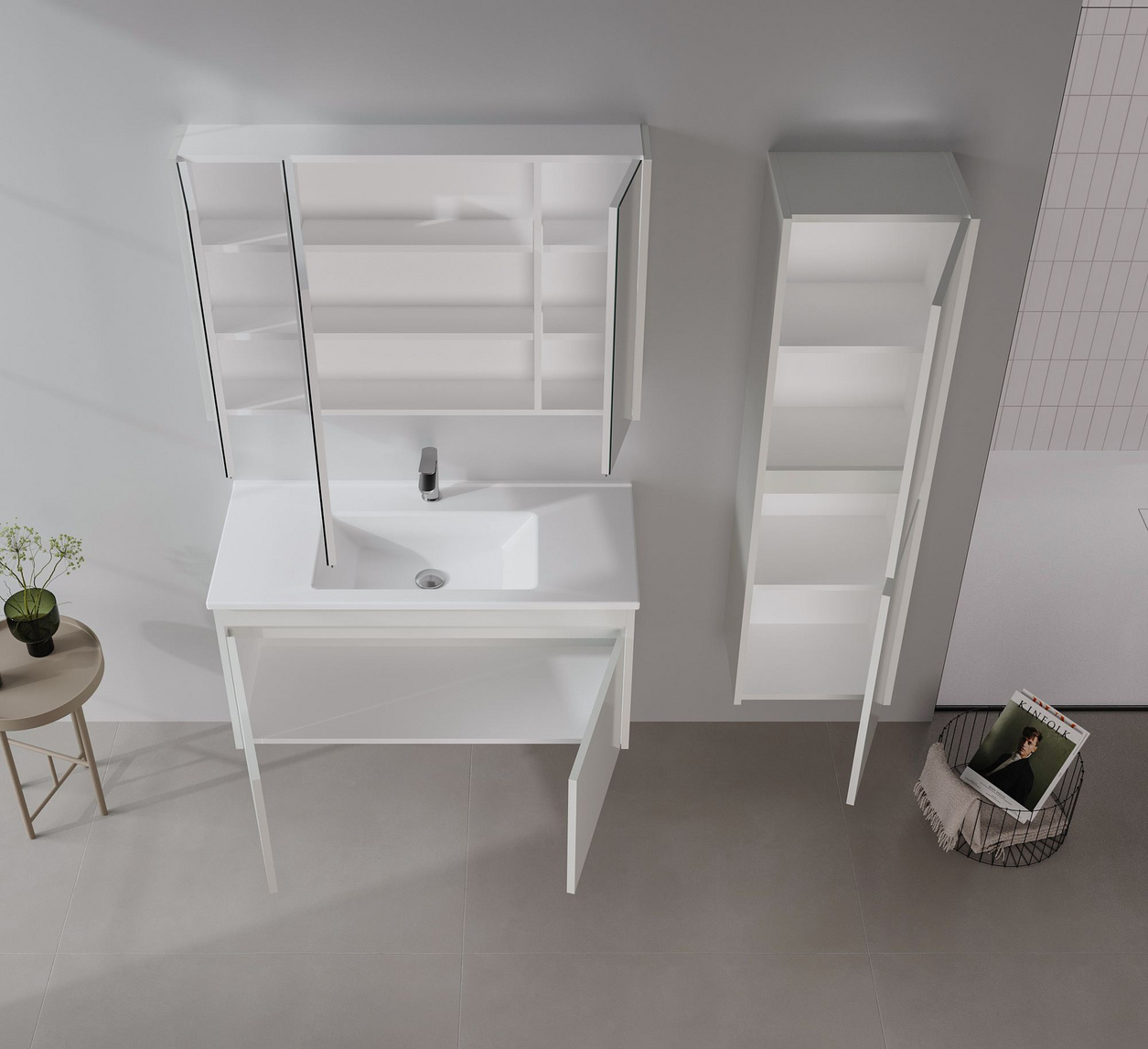 Norda Design Badeværelsesskab med håndvask Arno 100 Skuffe 45 x 100 x 52 cm