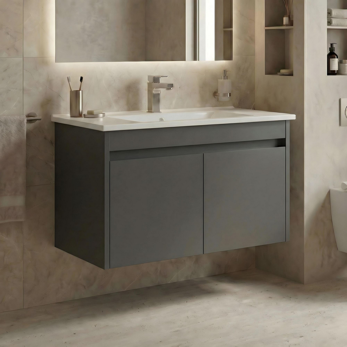 Norda Design Badeværelsesskab med håndvask Arno 85 Skuffe 45 x 85 x 52 cm