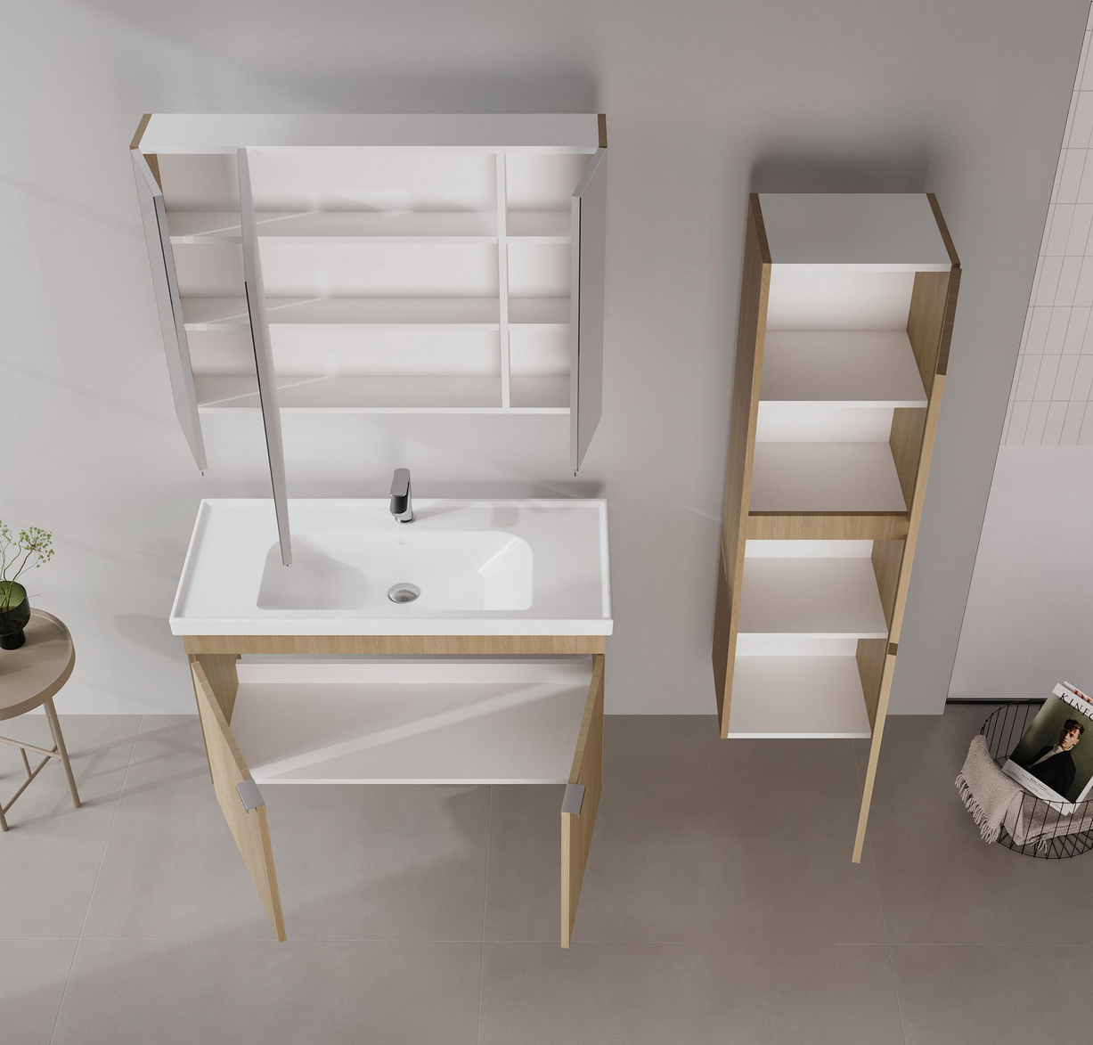 Norda Design Badeværelsesskab med håndvask Desna 100 45 x 100 x 58 cm