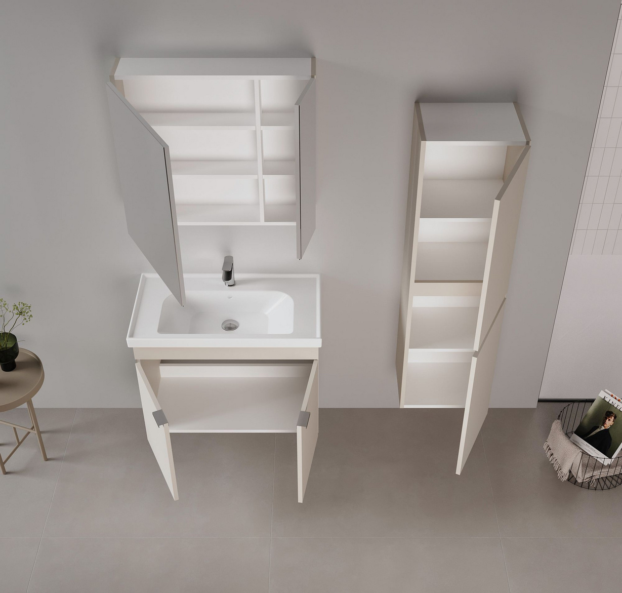 Norda Design Badeværelsesskab med håndvask Desna 80 45 x 80 x 58 cm