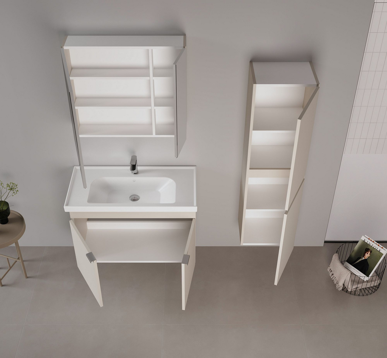 Norda Design Badeværelsesskab med håndvask Desna 90 45 x 90 x 58 cm