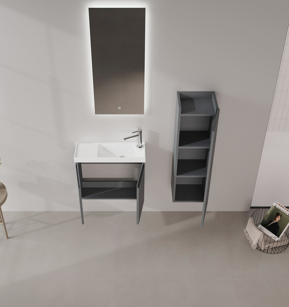 Norda Design Badeværelsesskab med håndvask Ferla 60 22 x 60 x 50 cm