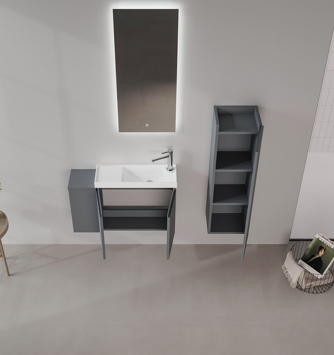 Norda Design Badeværelsesskab med håndvask Ferla 80 22 x 80 x 45 cm