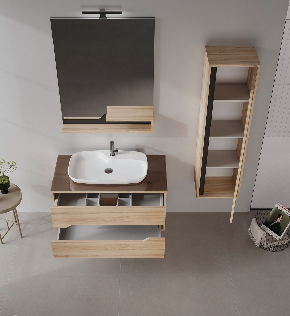 Norda Design Badeværelsesskab med håndvask Galia 100 v2 50 x 100 x 50 cm