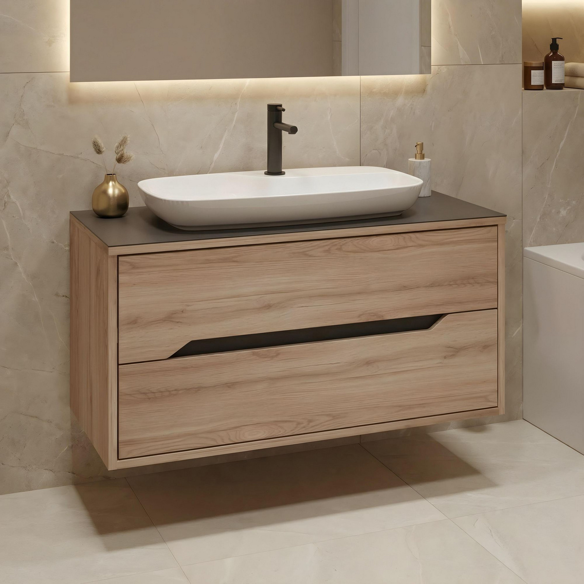 Norda Design Badeværelsesskab med håndvask Galia 100 v2 50 x 100 x 50 cm