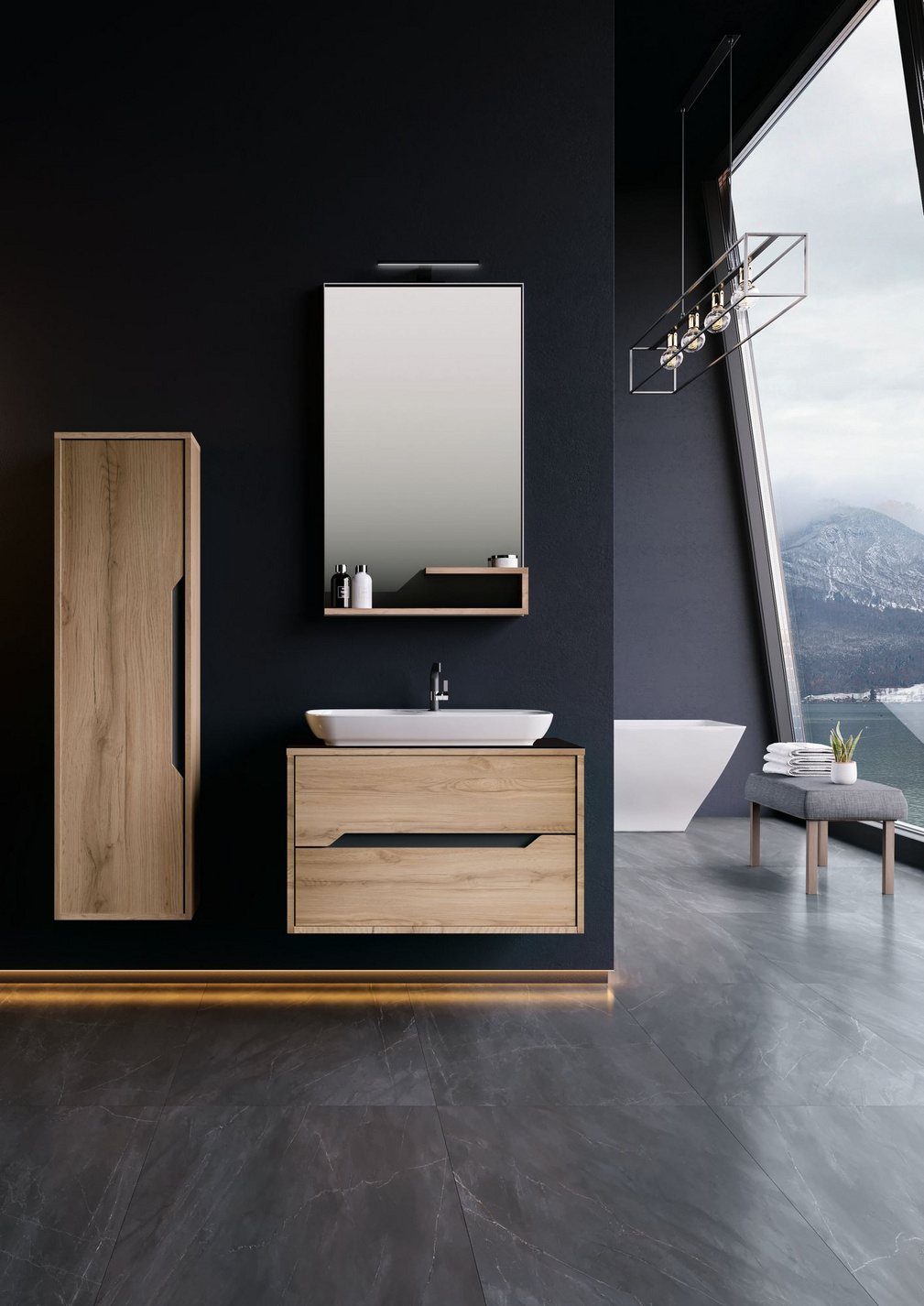 Norda Design Badeværelsesskab med håndvask Galia 80 v2 50 x 80 x 50 cm