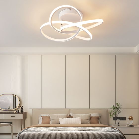 NETTLIFE LED loftlampe til soveværelse - 28W, 3000K, varm hvid, entrelampe, moderne køkkenlampe, firbladet blomst