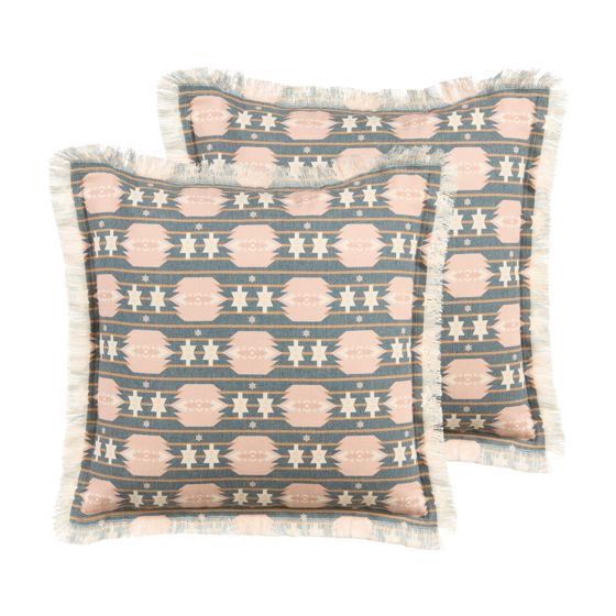 Sæt af 2 pyntepuder DIANTHUS 60 x 60 cm Multifarvet Geometrisk mønster