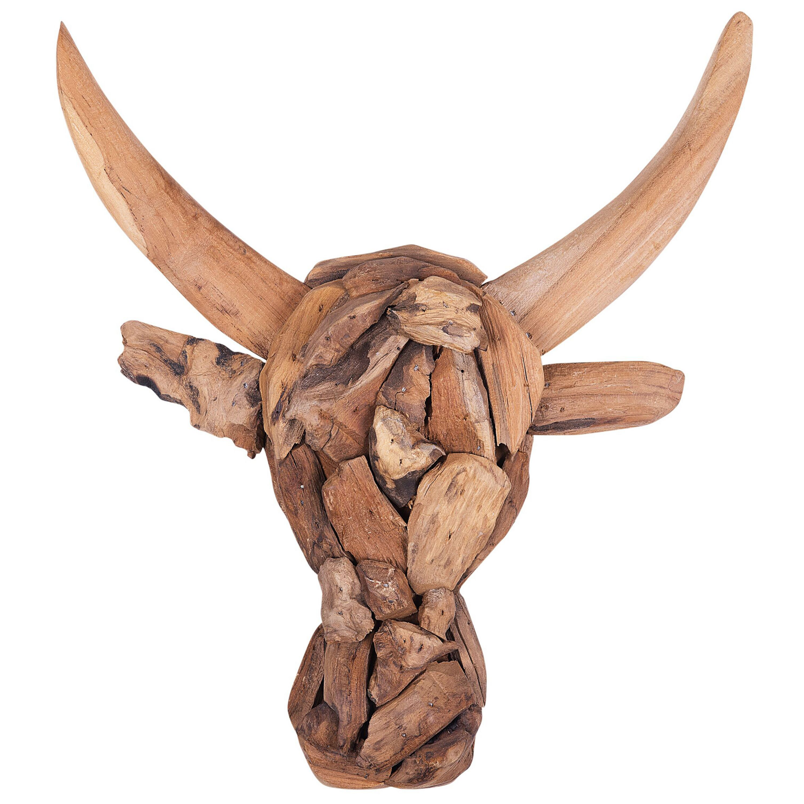 Vægfigur Tyr BULL HEAD 34 cm Teaktræ Brun
