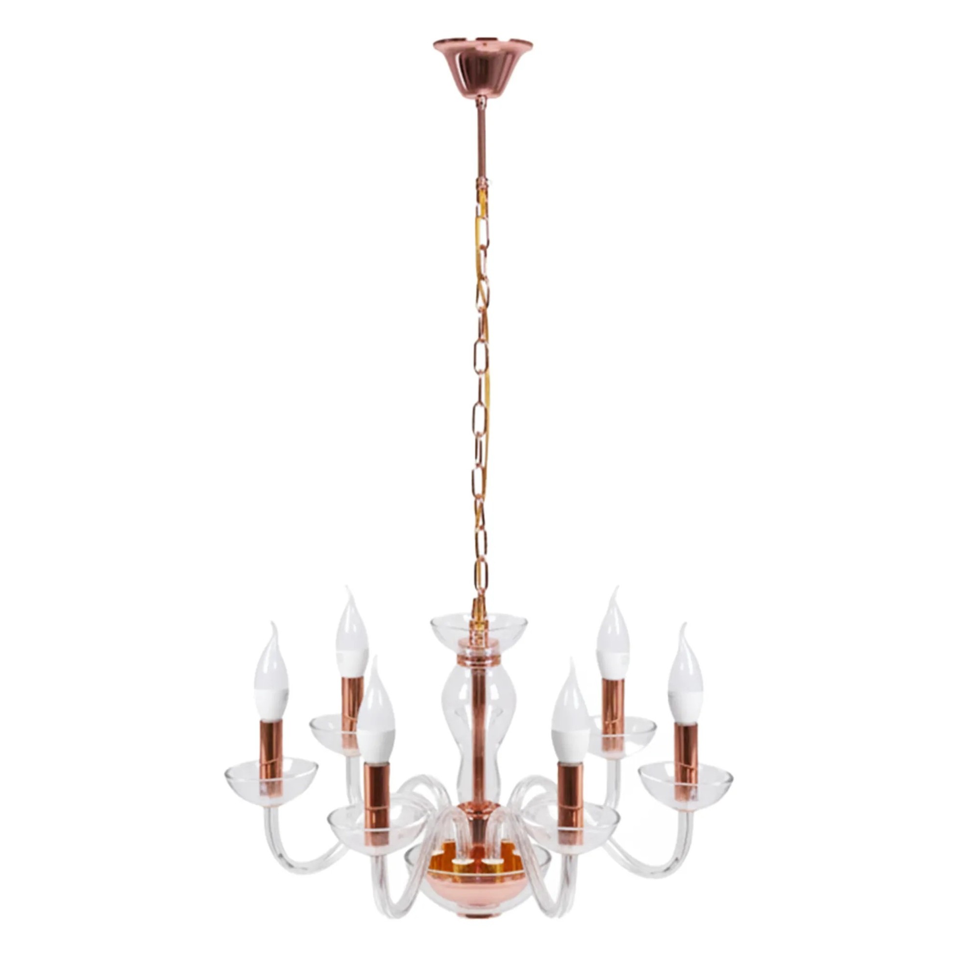 Toolight Pendellampe APP1081-6CP Rosaguld 55x55x147cm