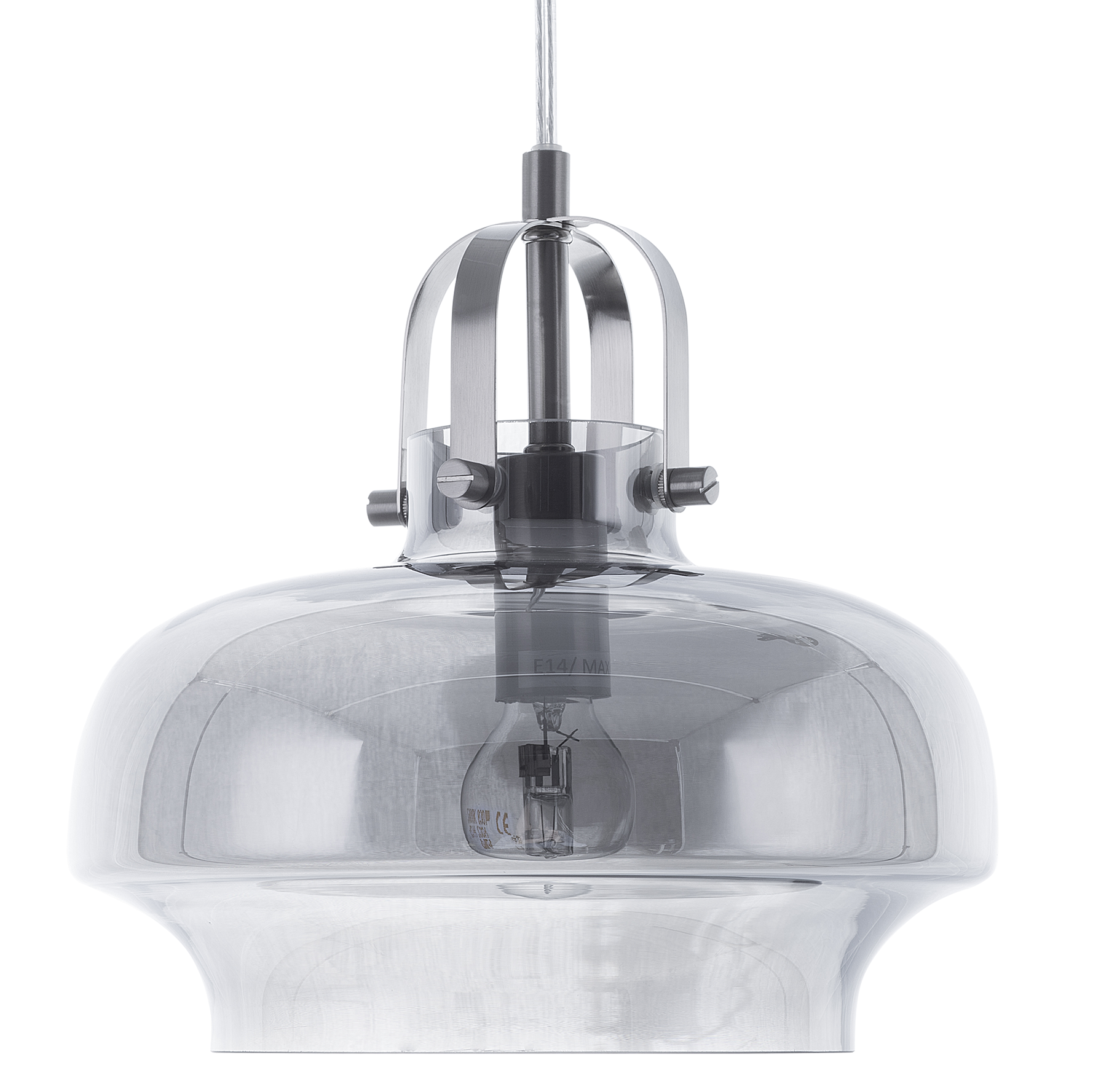 Loftlampe WILTZ Glas Lysegrå
