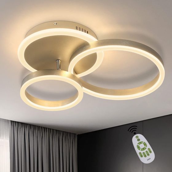 NETTLIFE Dæmpbar LED-loftlampe med ringdesign og fjernbetjening, moderne, 46W