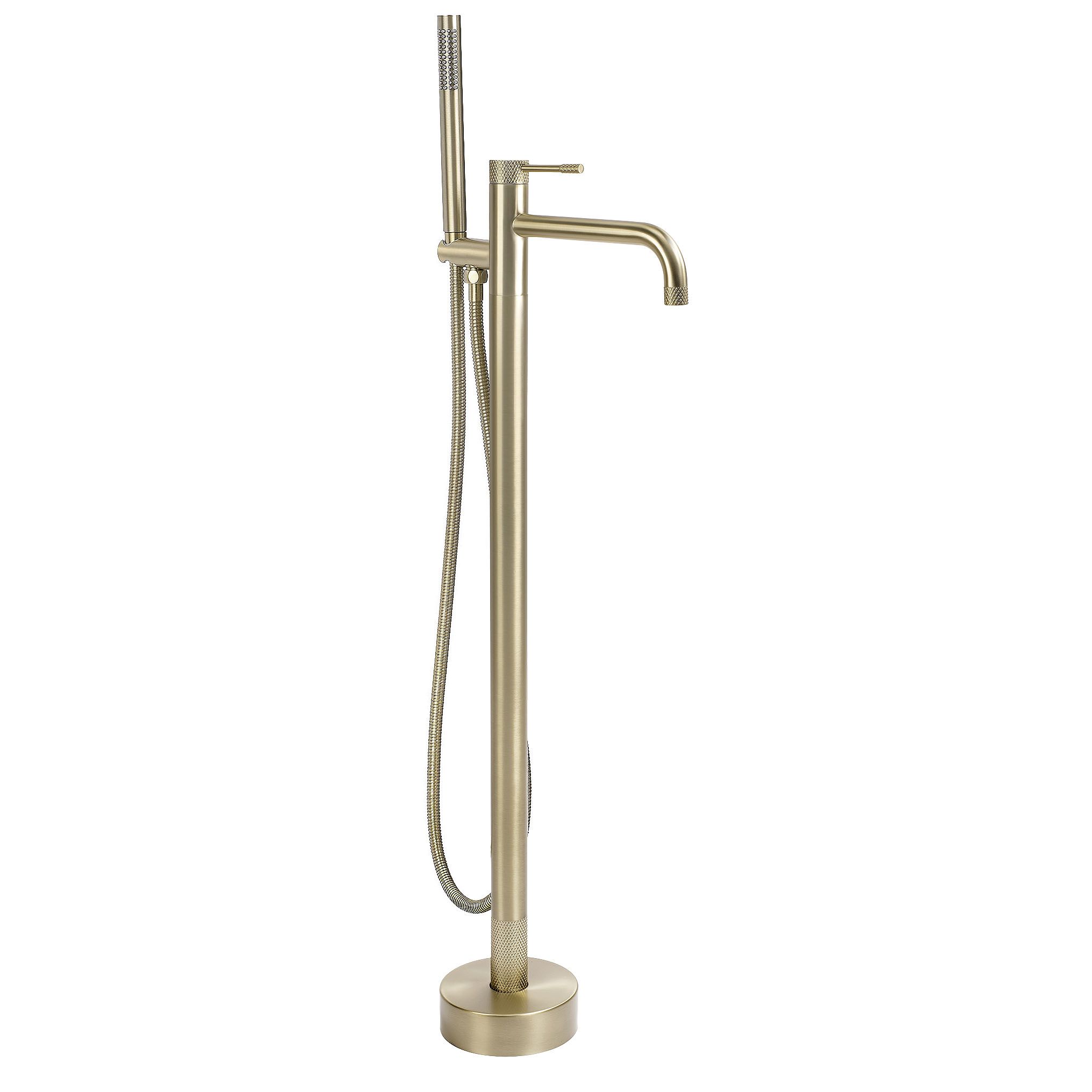 REA gulvmonteret badekarsarmatur Venti Børstet guld, 26x16x115cm