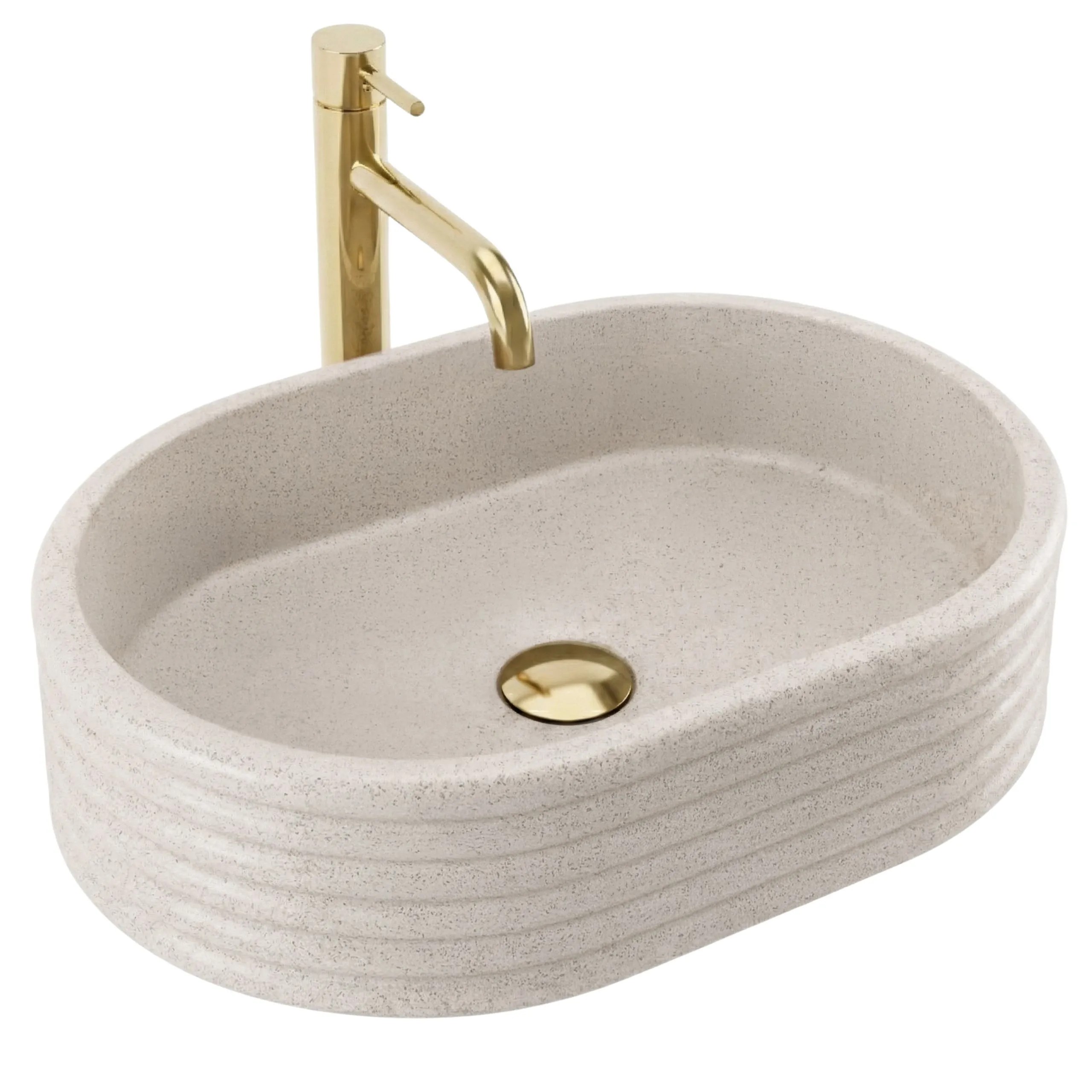 REA bordmonteret håndvask Nicoletta Beige, 50x36x14cm