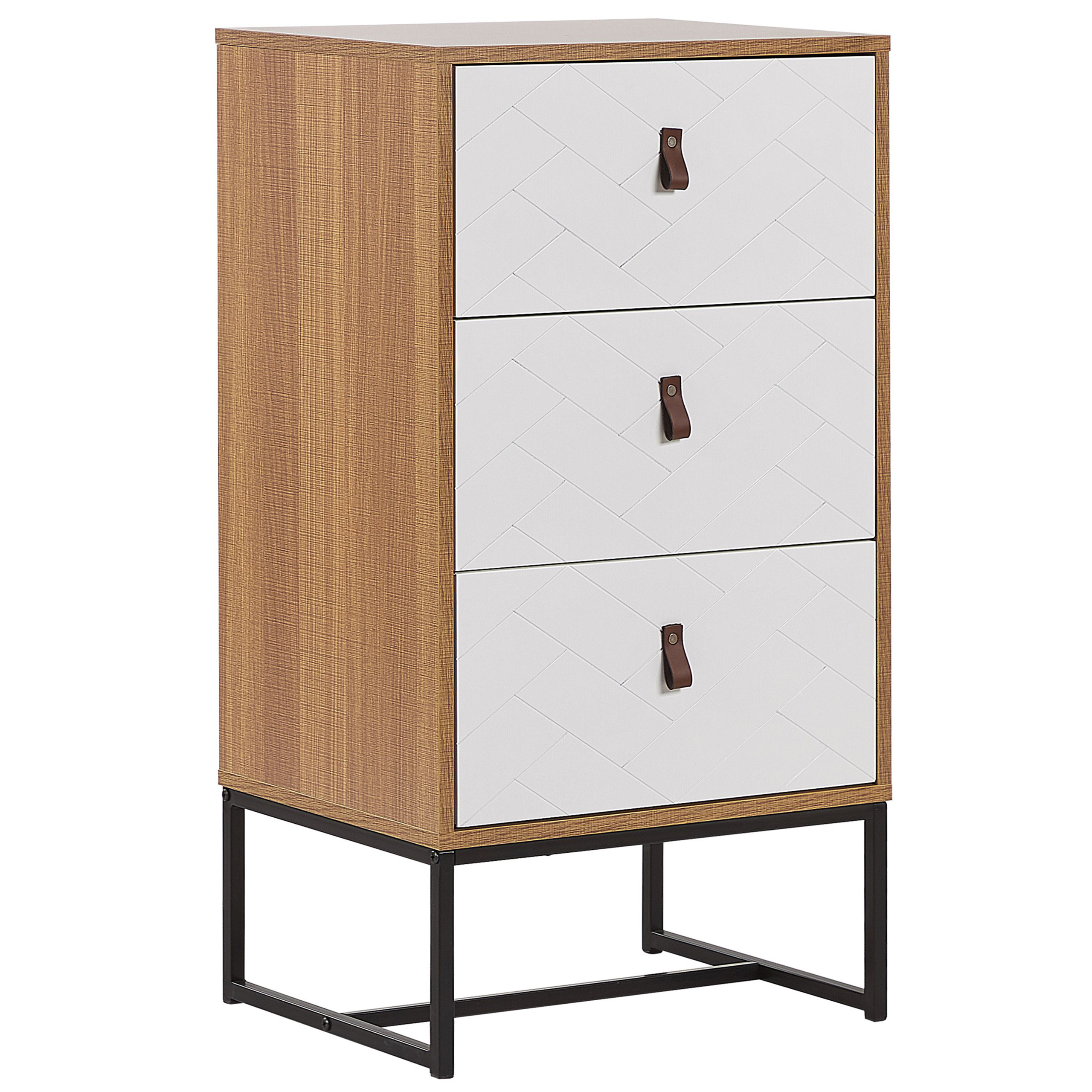 3 skuffers commode NUEVA Lysebrun/hvid