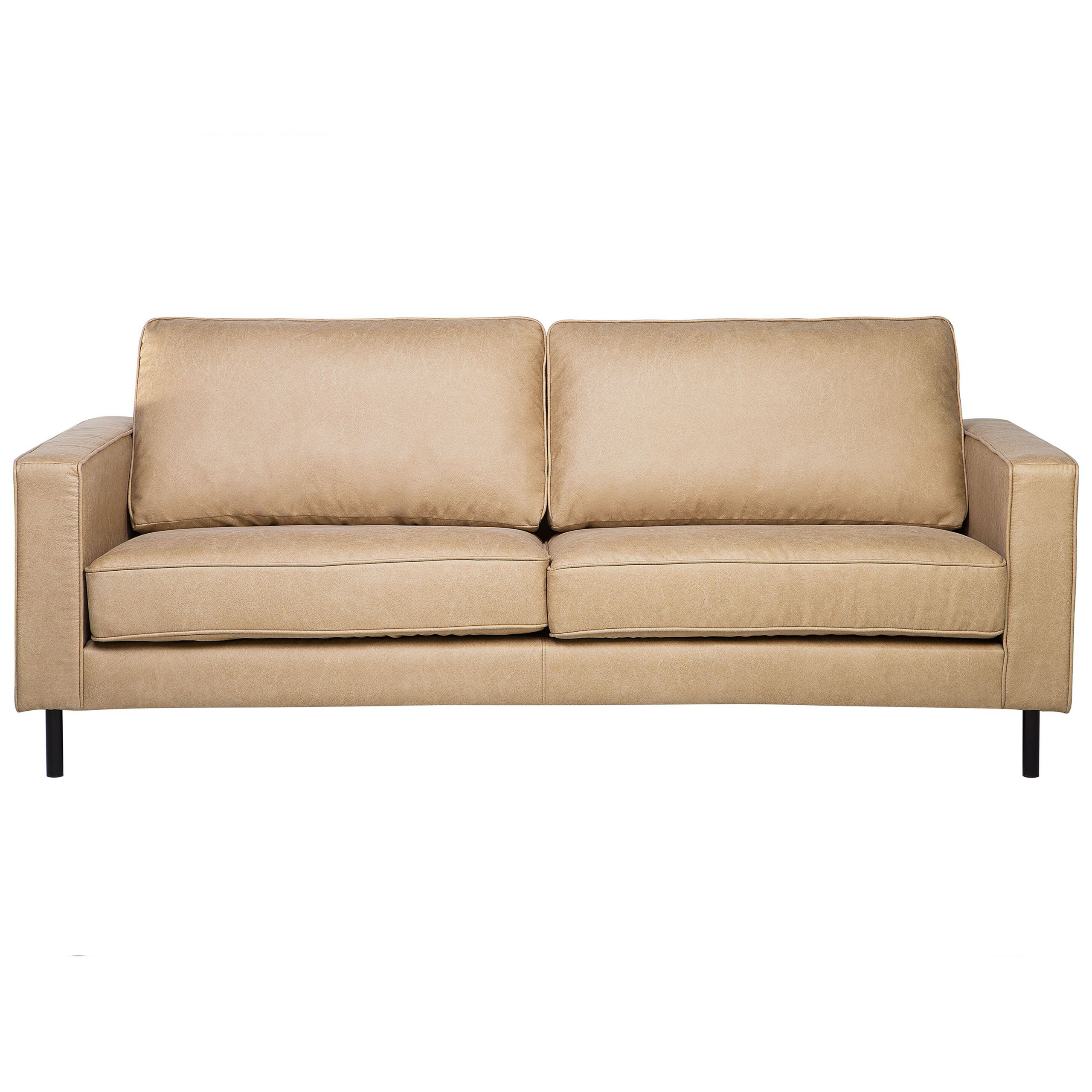 Sofa 3 personers SAVALEN Kunstlæder Beige