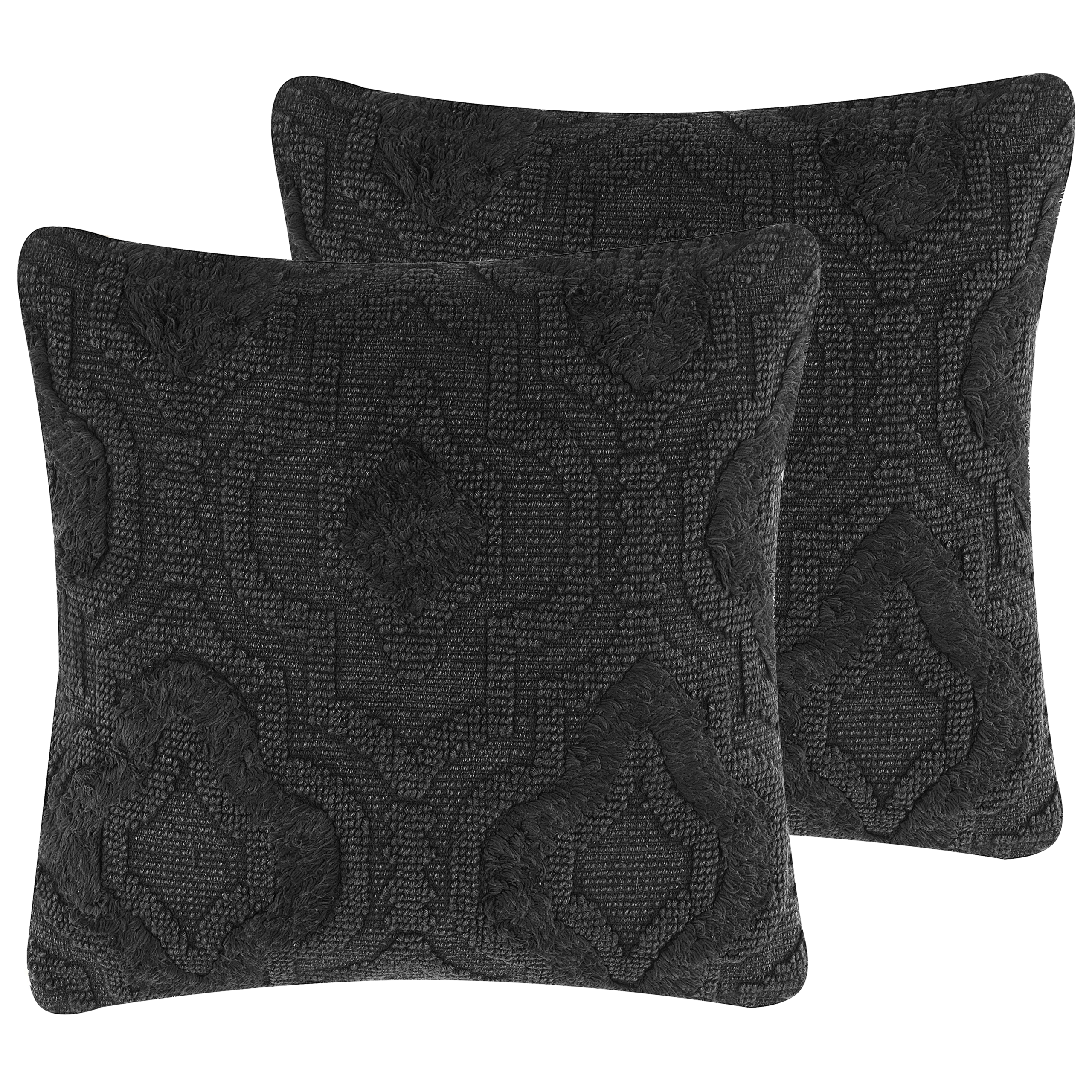 Pyntepude PAIKA 45 x 45 cm Bomuld Mørkegrå Ikat