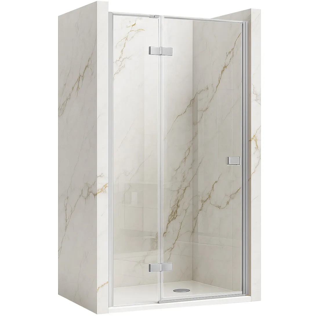 REA brusedør Atlas 80 Venstre + magnetliste Krom, 80x0,6x200cm