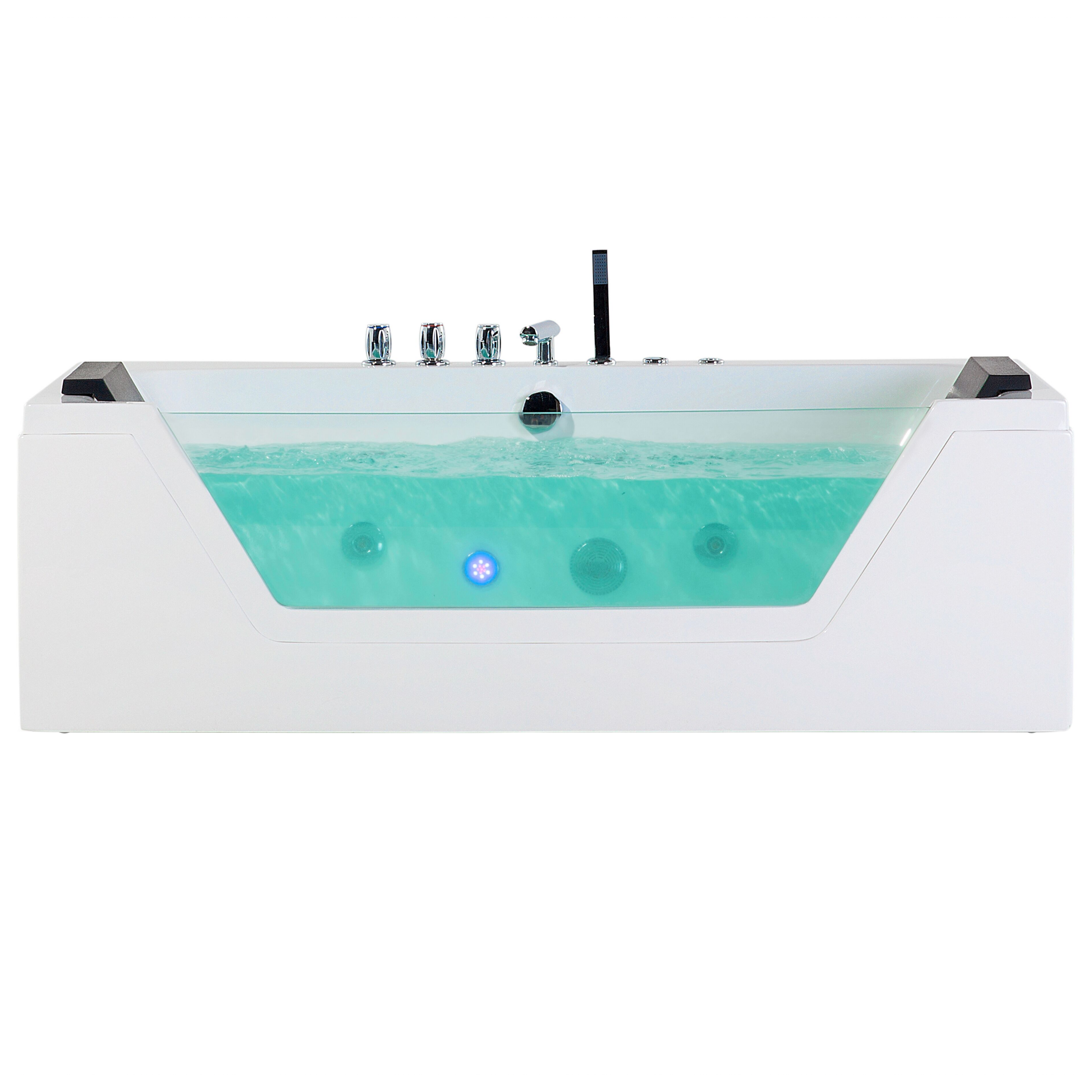 Hjørne-boblebad med LED SAMANA 174 x 79 cm Hvid
