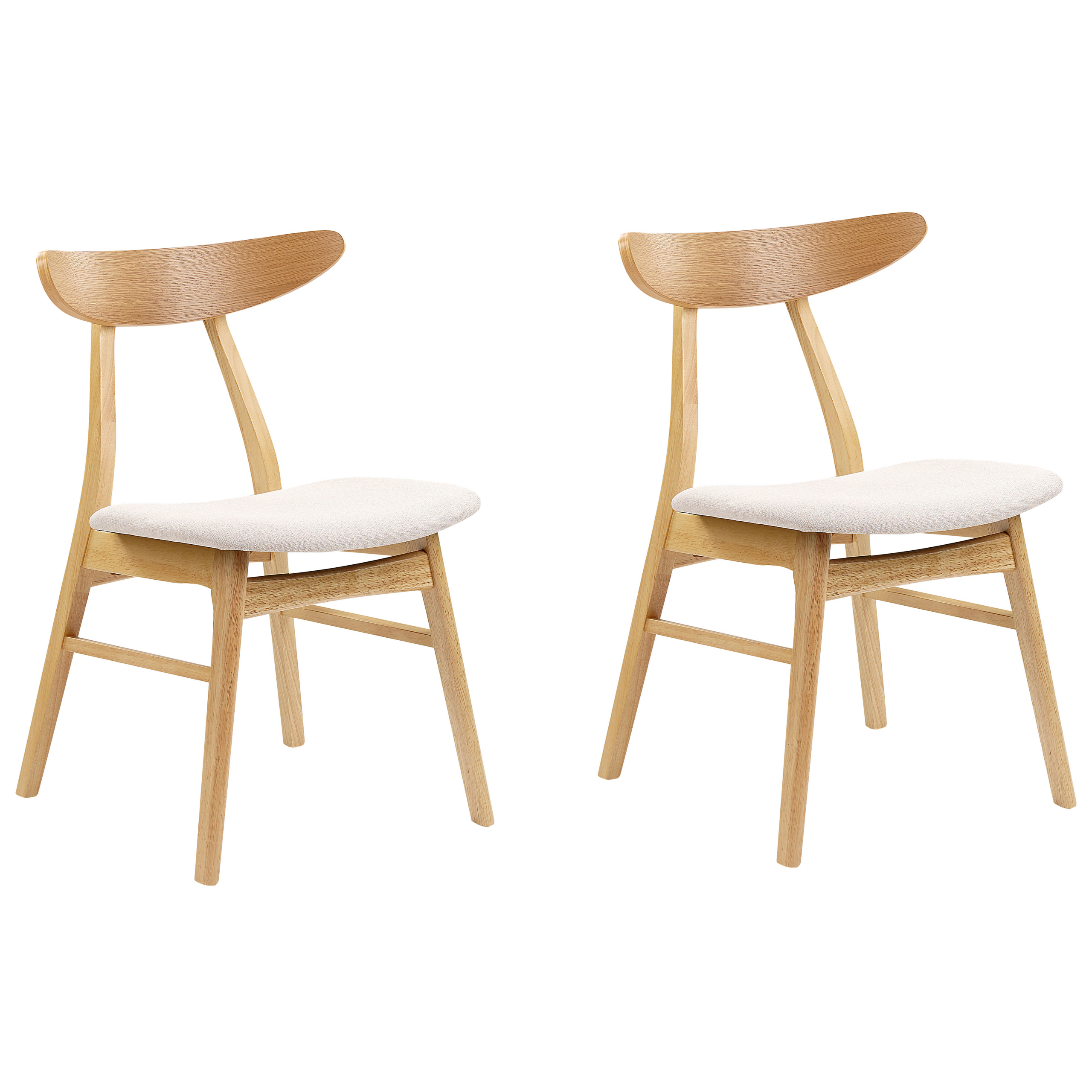 Sæt med 2 spisebordsstole LYNN Træ Lysebrun/beige