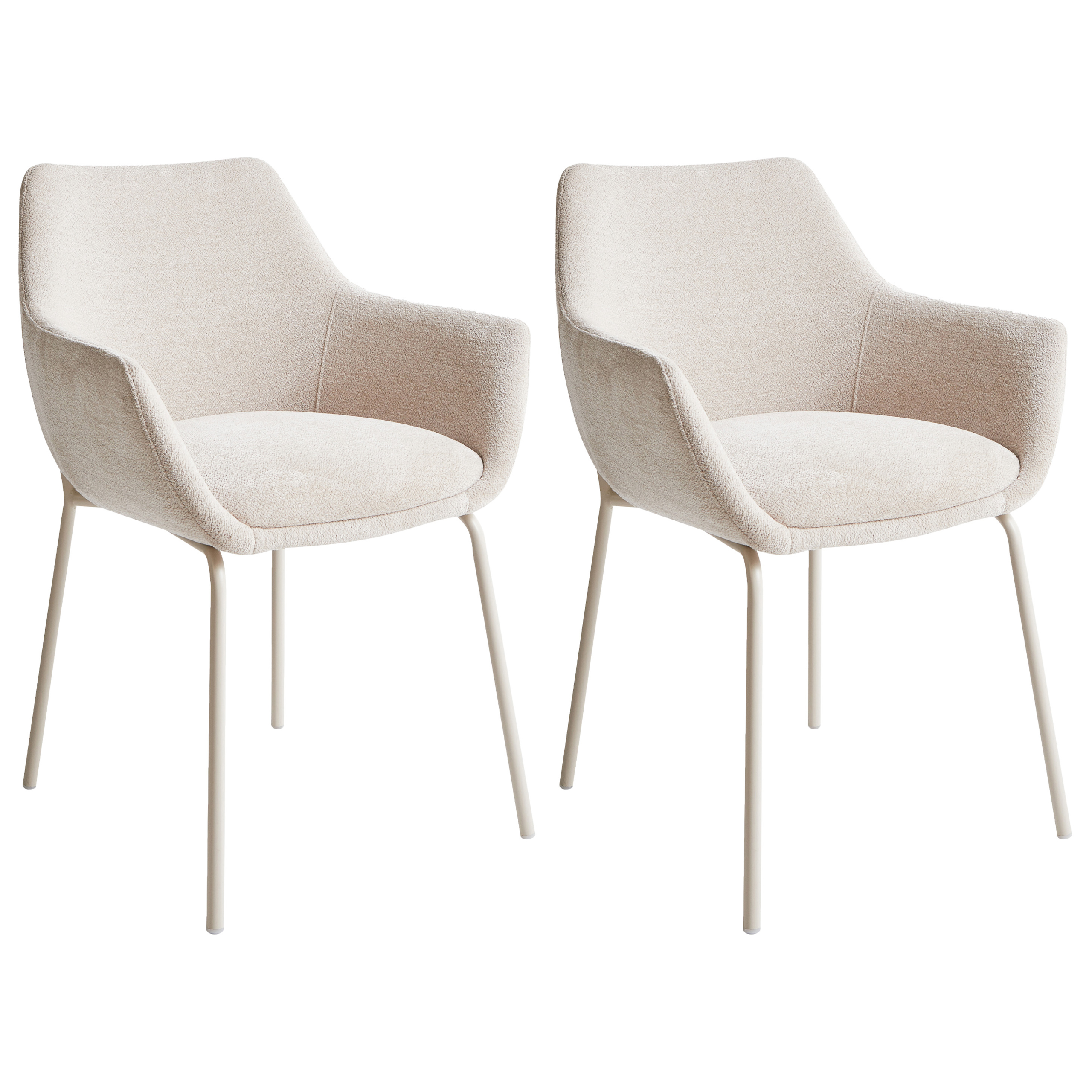 Sæt med 2 spisebordsstole BOWDON Chenille Lys Beige