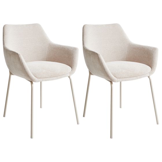 Sæt med 2 spisebordsstole BOWDON Chenille Lys Beige