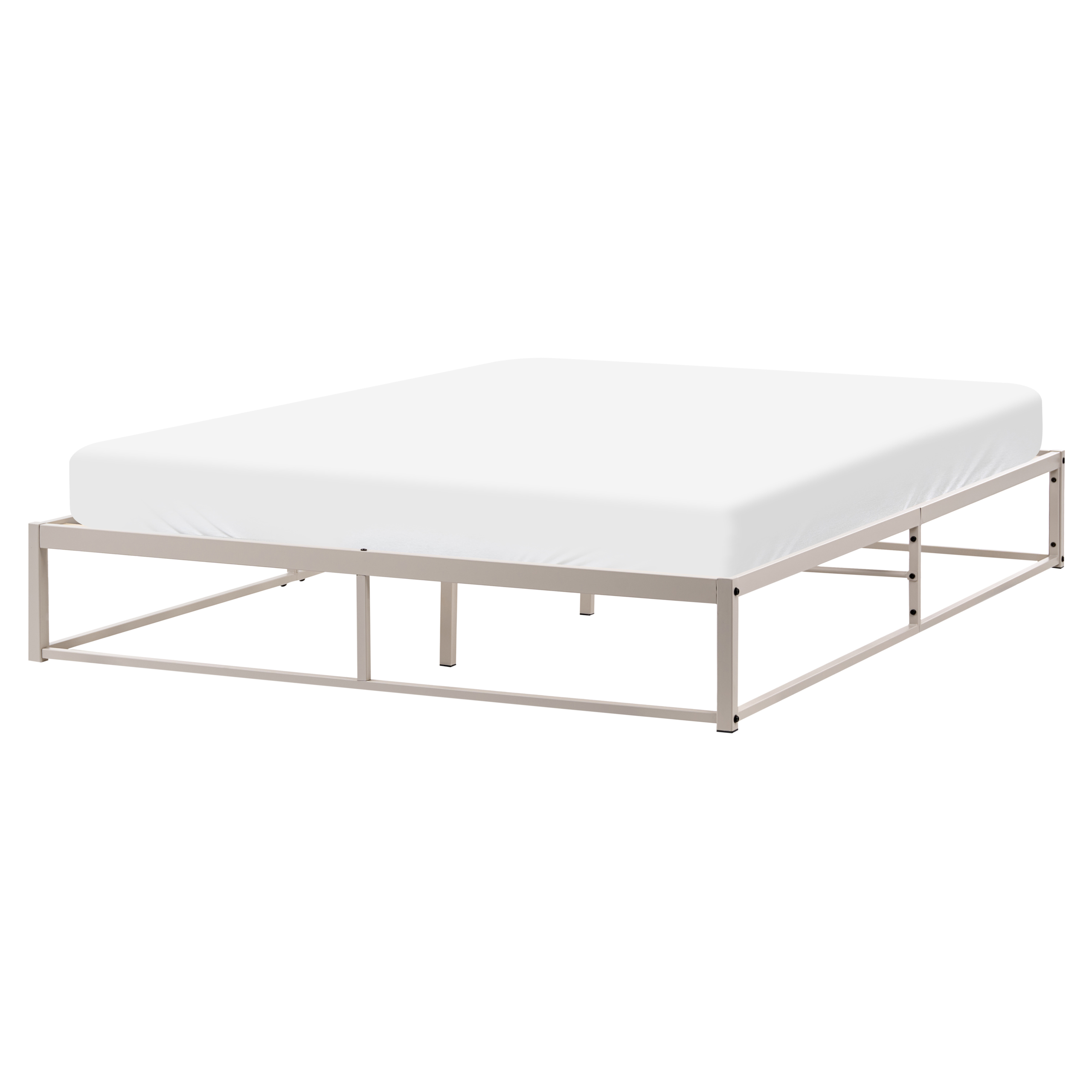 Seng uden hovedgærde Metal VIRY 160 x 200 cm Lys Beige