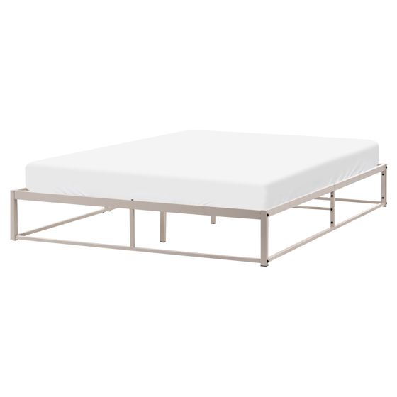 Seng uden hovedgærde Metal VIRY 160 x 200 cm Lys Beige
