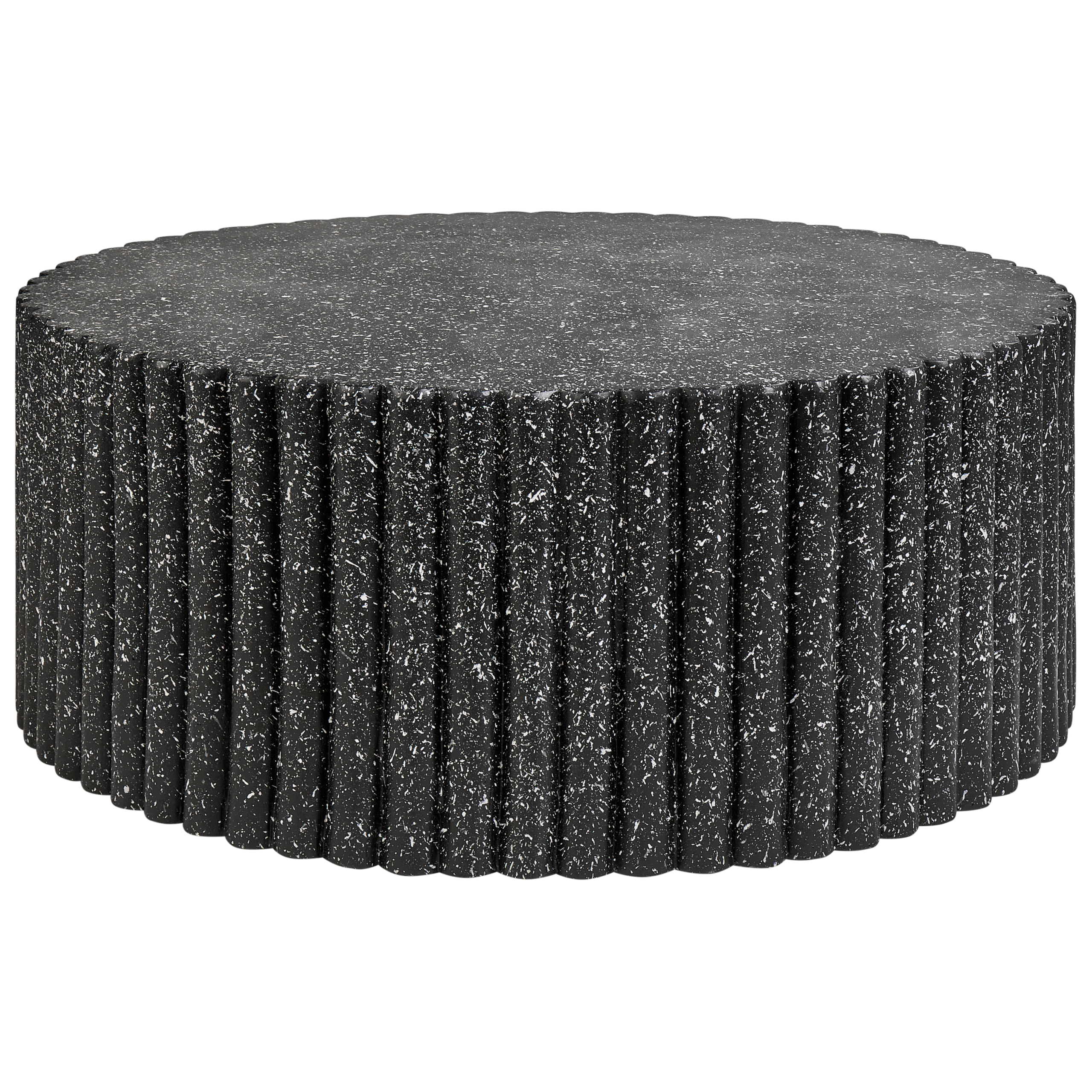 Sofabord POZZA II 106 cm 106 cm Terrazzo effekt Sort