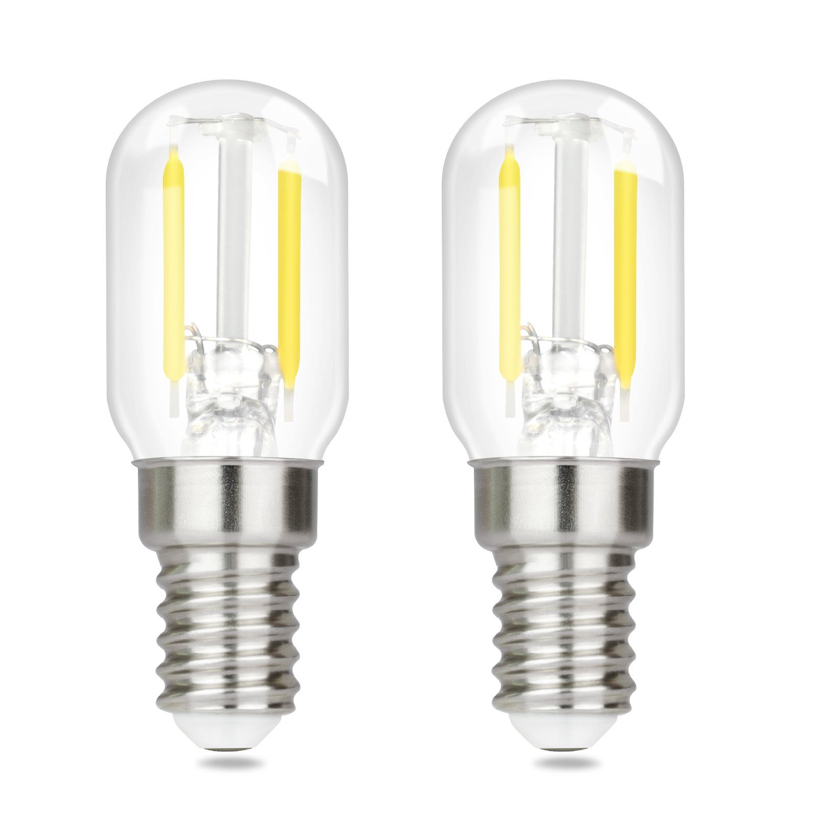 NETTLIFE 4 stk. E14 LED-pærer, varm hvid vintage T22, 2W, 2700K, retro Edison-fatning