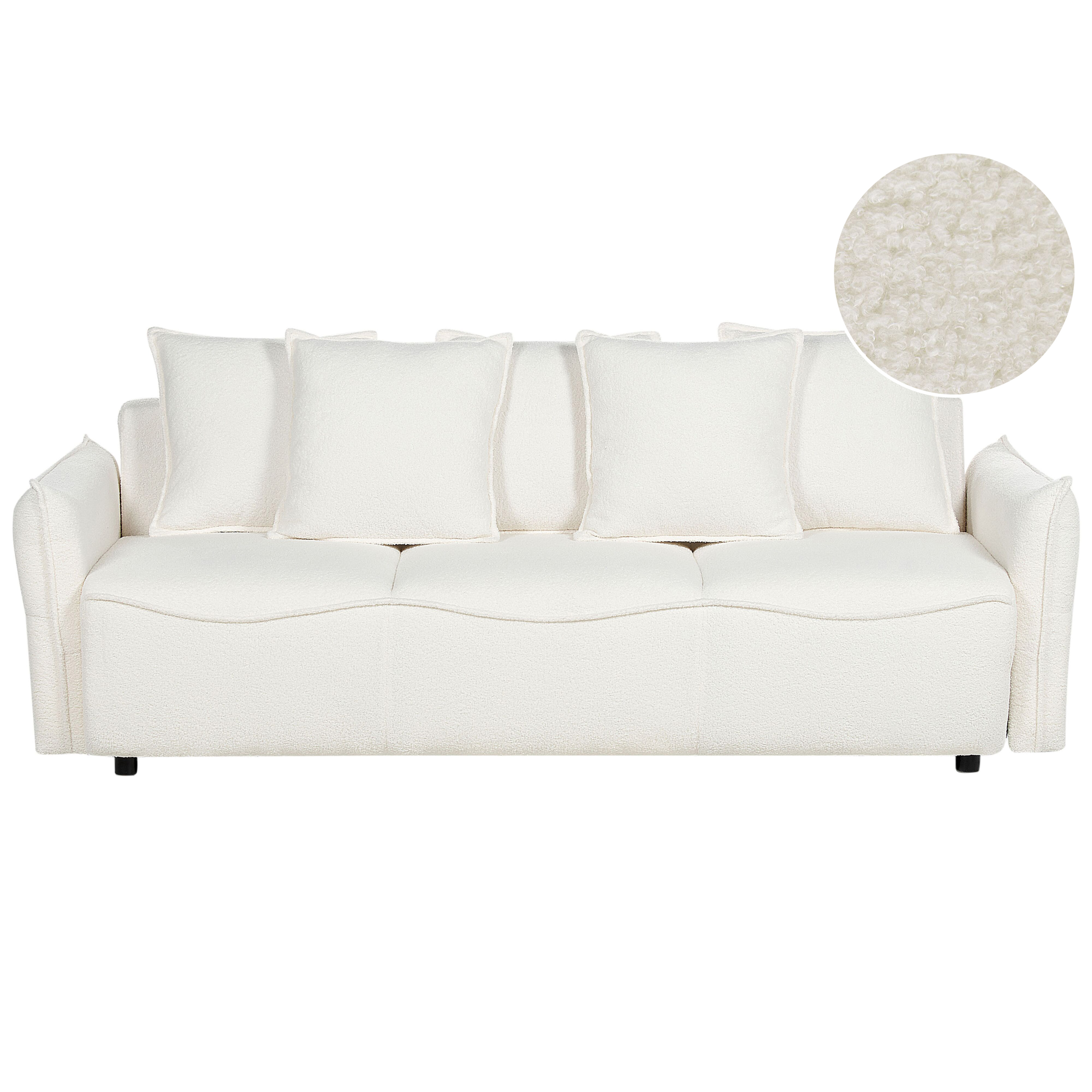 Sovesofa 3 personers KRAMA med opbevaring Boucle Hvid