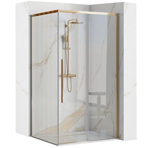 REA brusekabine SOLAR 90x90 Guld, 90x90x195cm