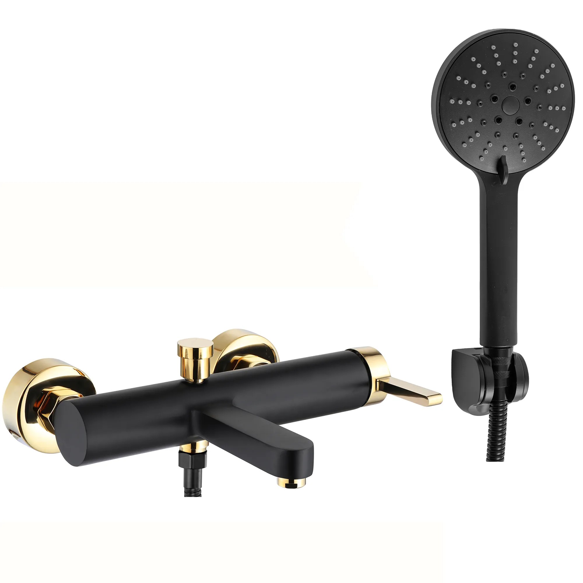 REA badekarsarmatur MY1806-3BG POLO Sort/Guld, 18,5x24x6cm