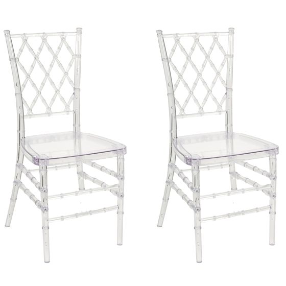 Sæt med 2 spisebordsstole CLARION Transparent