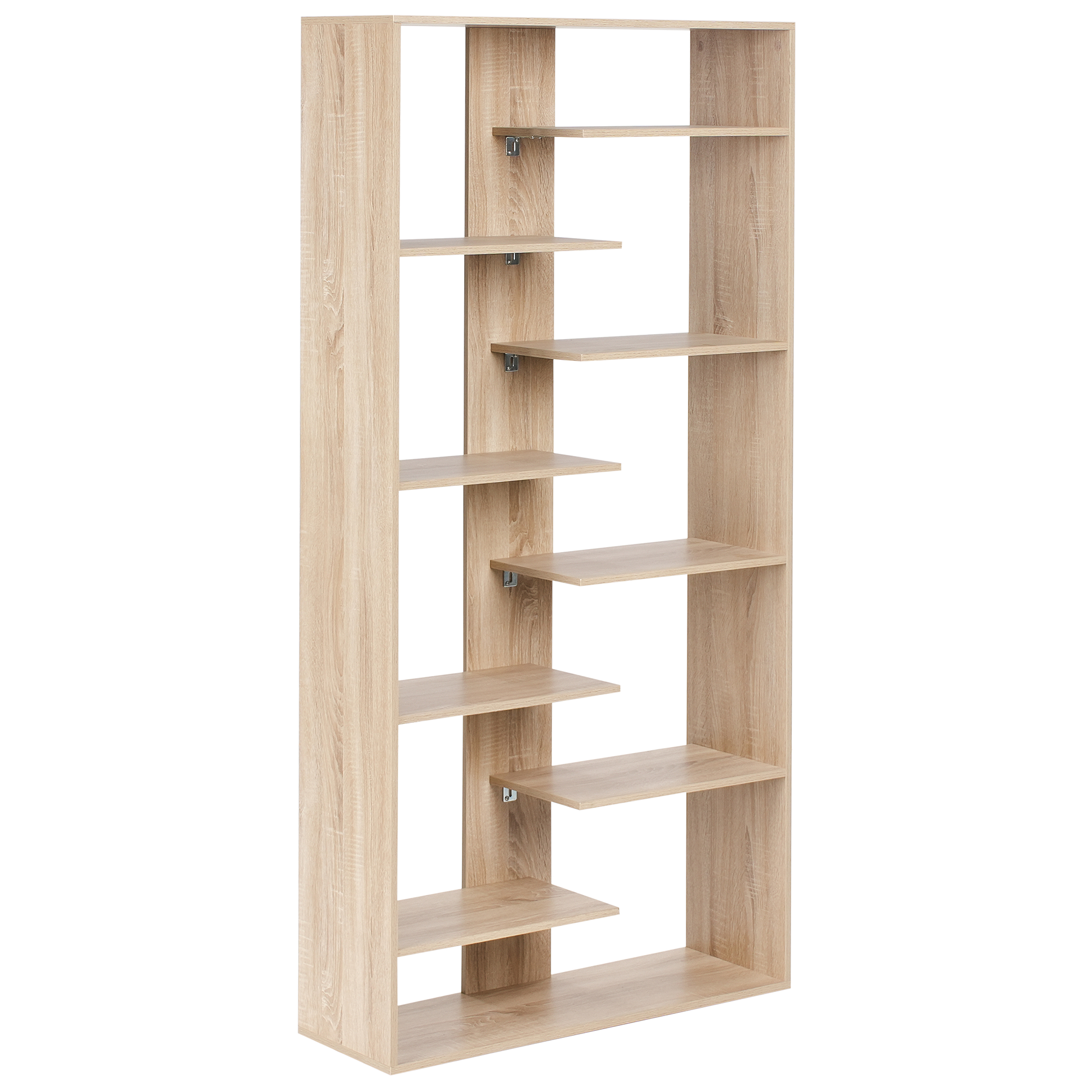 Bogreol med 8 hylder FONTAS 180 cm Lysebrun
