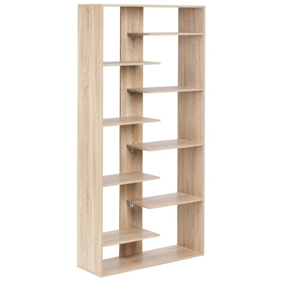 Bogreol med 8 hylder FONTAS 180 cm Lysebrun