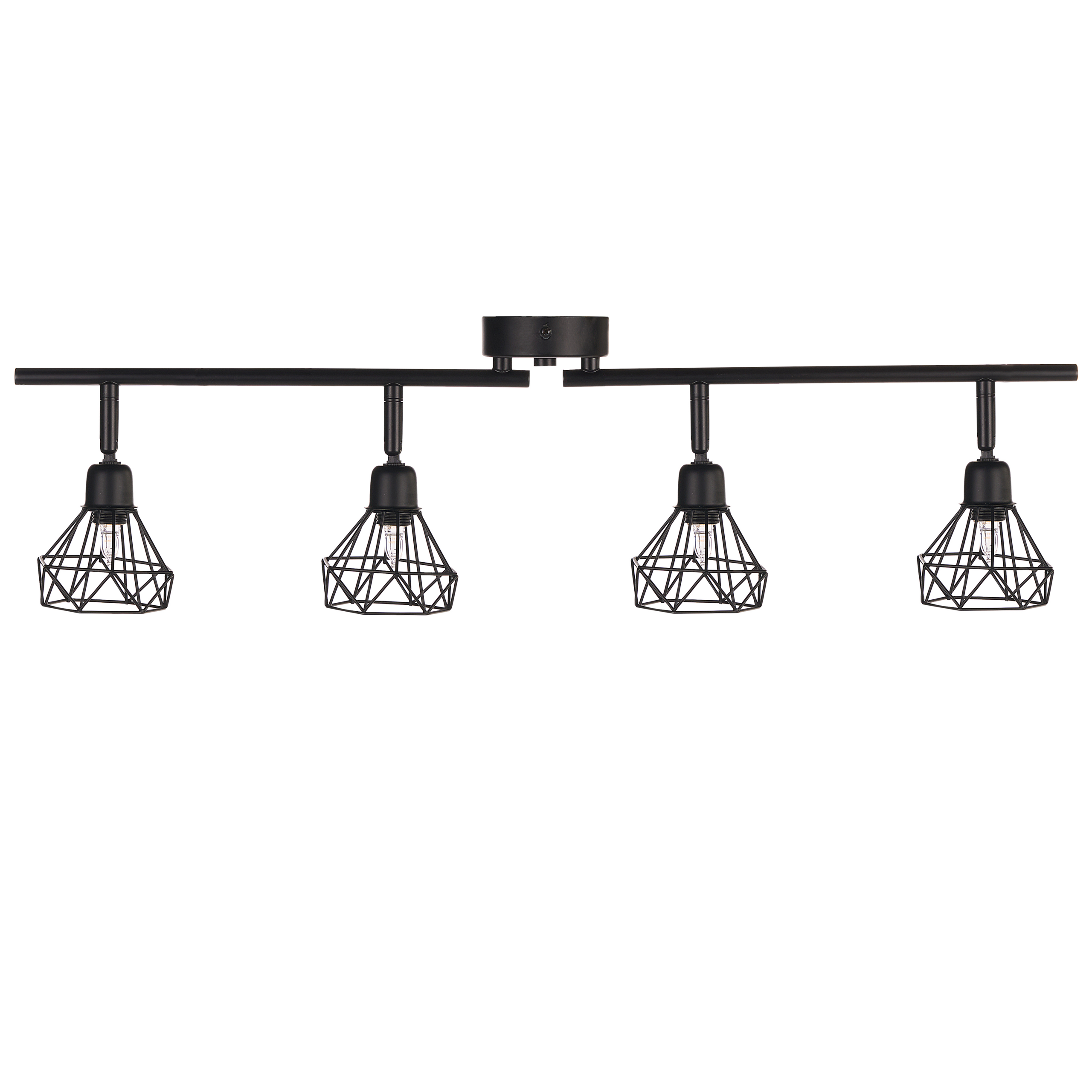 4 lys-spotlight ERMA Justerbar Metal Sort