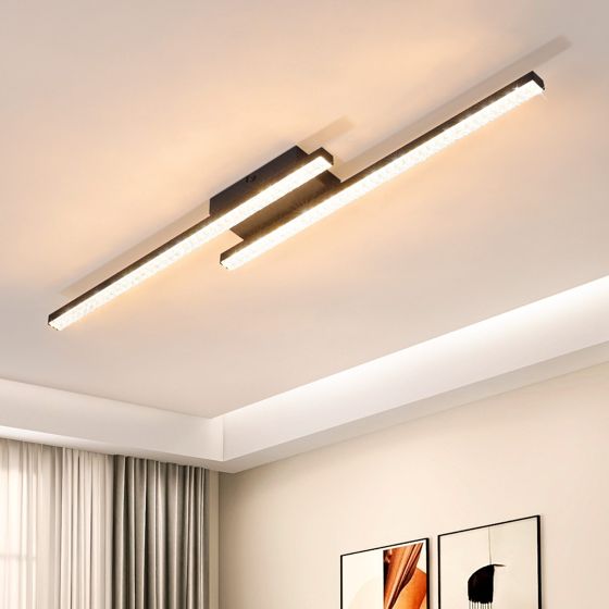 NETTLIFE LED loftlampe sort 12W varm 3000K moderne krystalmetal