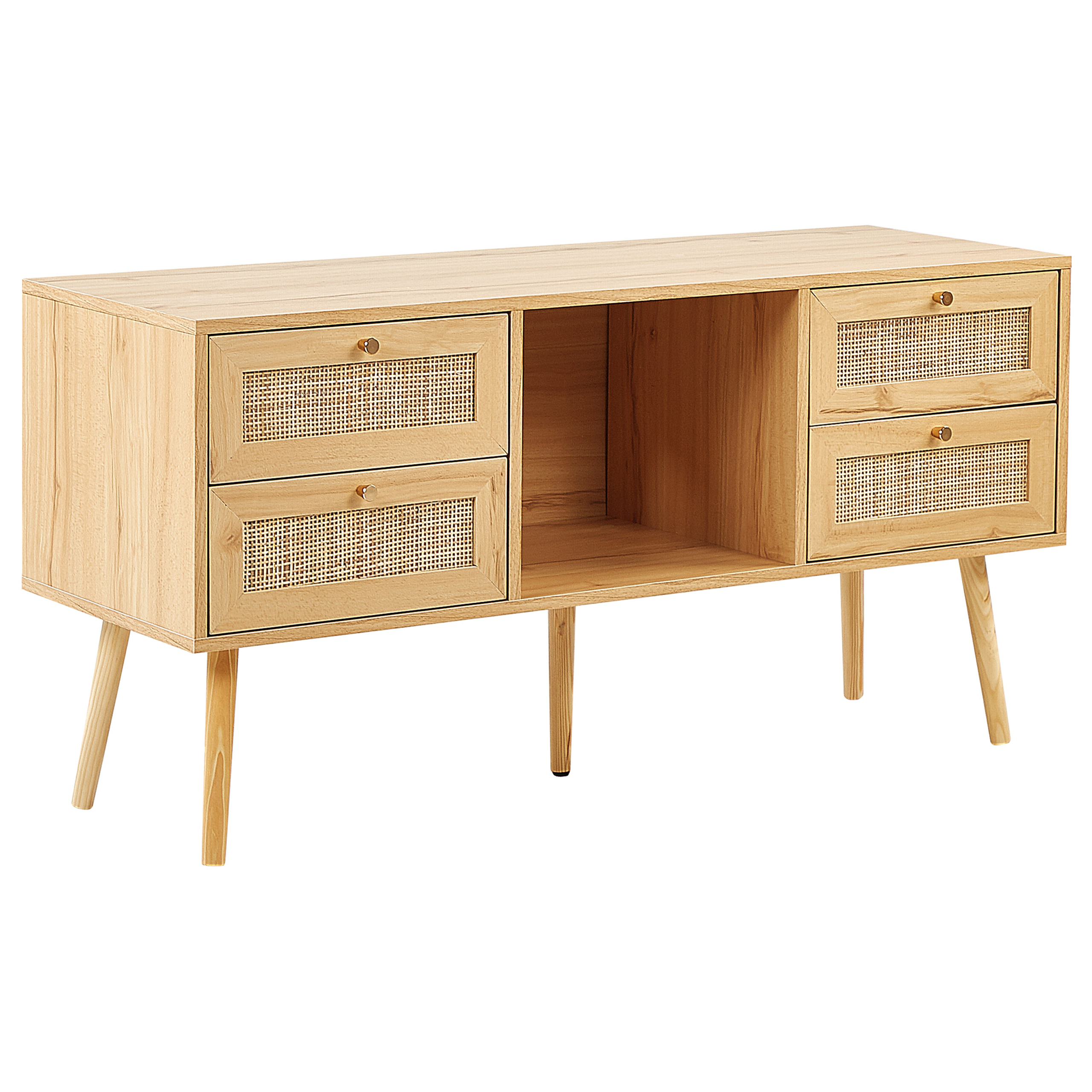 TV-bord PEROTE Rattan Lysebrun