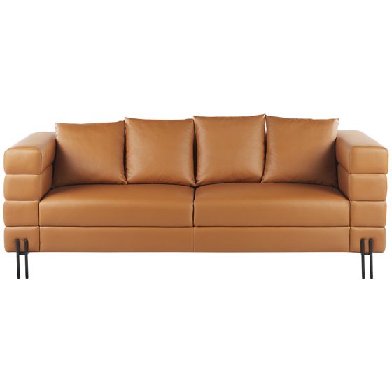 Sofa 3 personers GRANNA Kunstlæder Brun